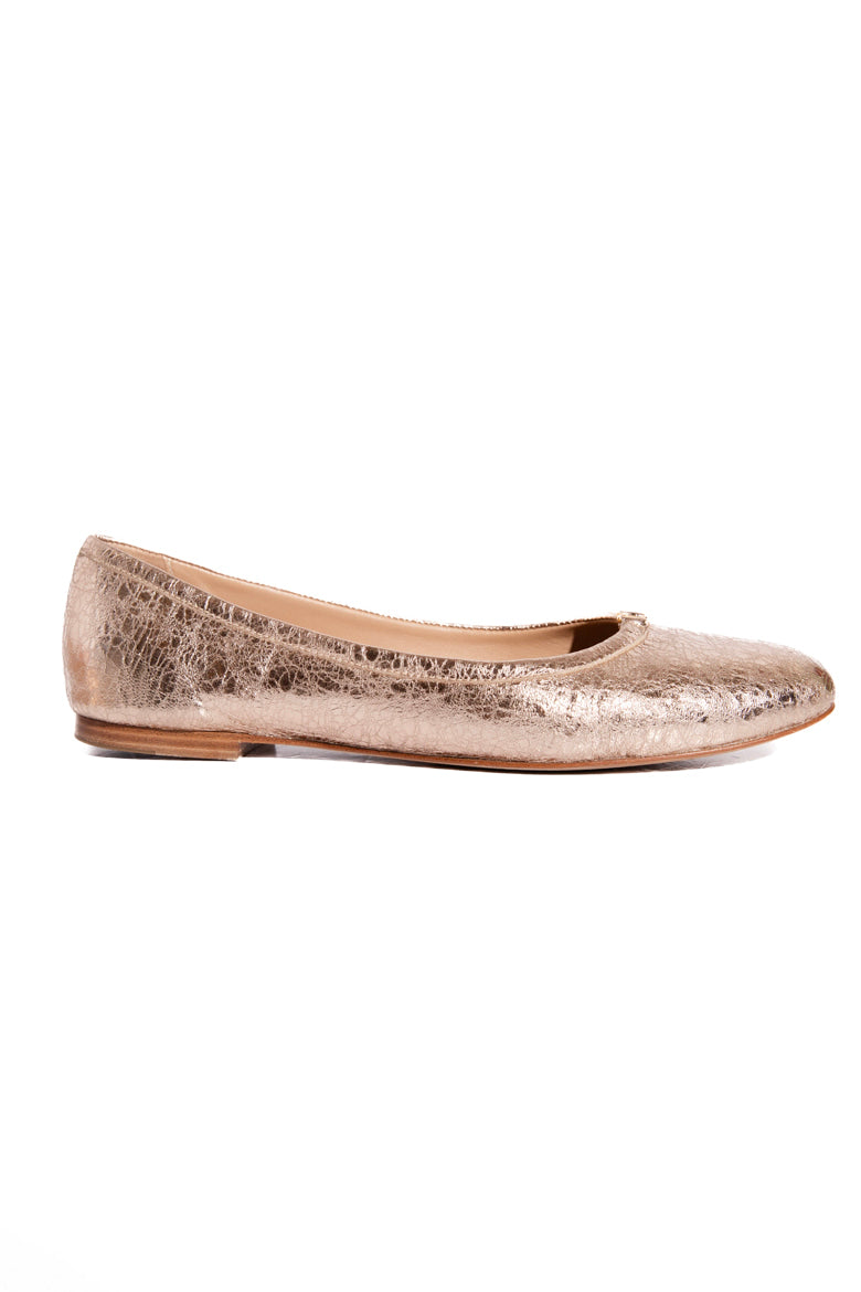 CHLOE Gold Crackled Metallic Ballet Flats (Sz. 38.5)