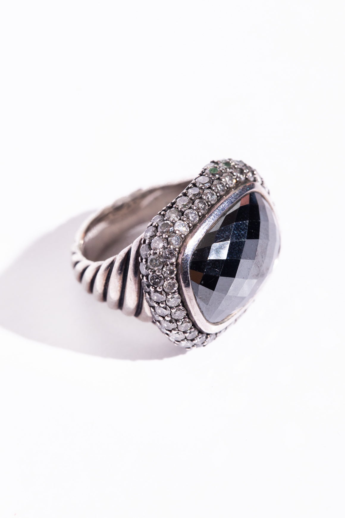 DAVID YURMAN Hematite 
Diamond Cocktail Ring