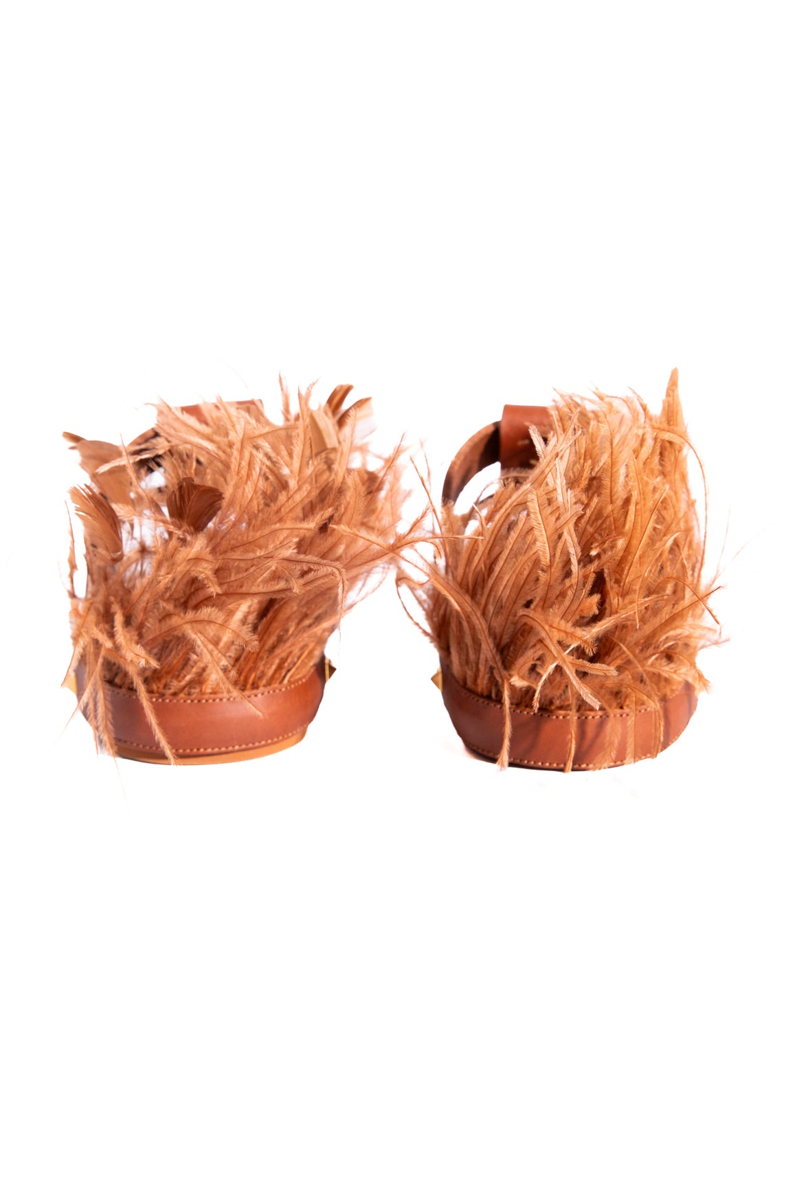 VALENTINO GARAVANI Brwn Leather Slide Sandals (Sz. 37.5)