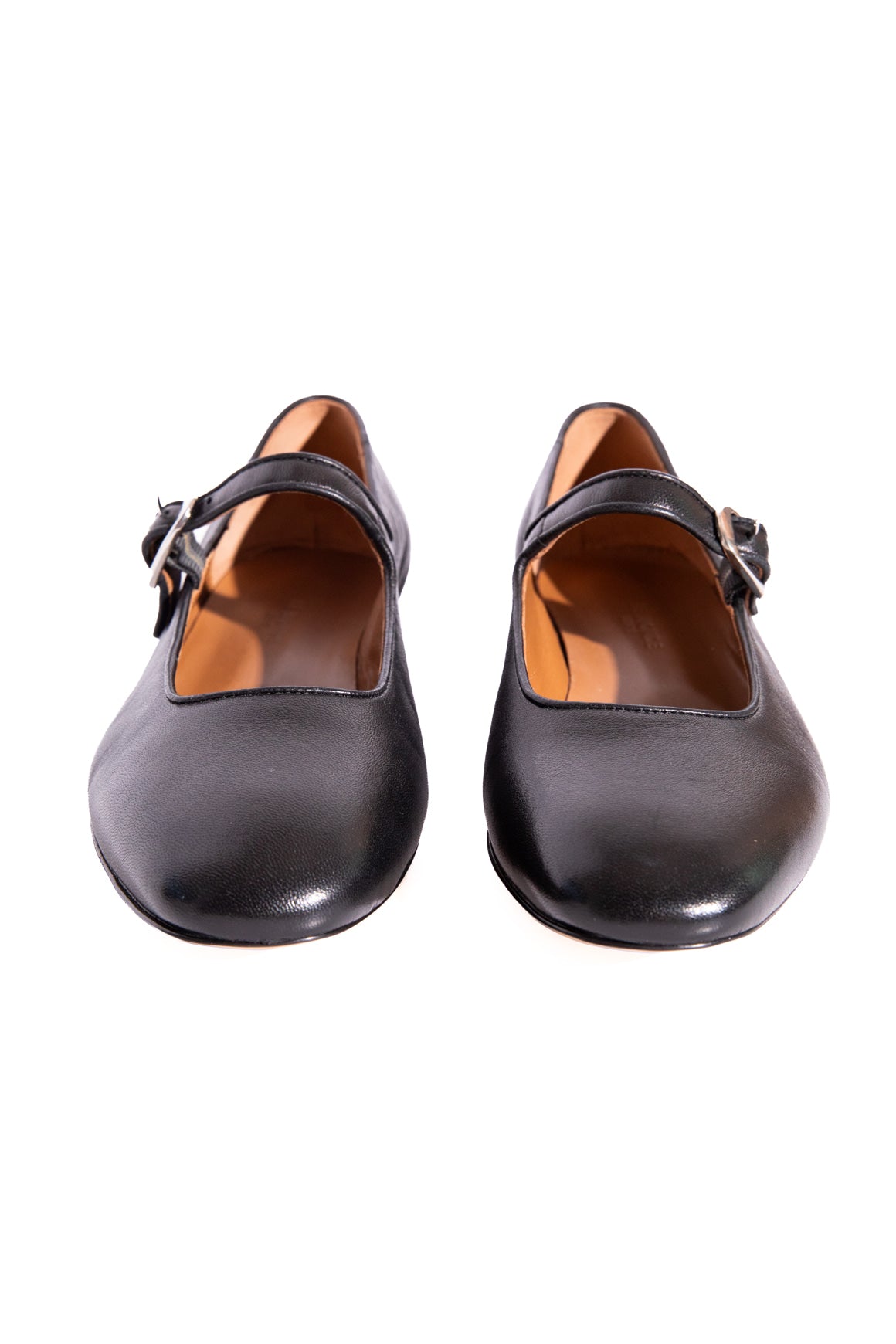 LE MONDE BERYL Black Leather Mary Jane Flats (Sz. 38)