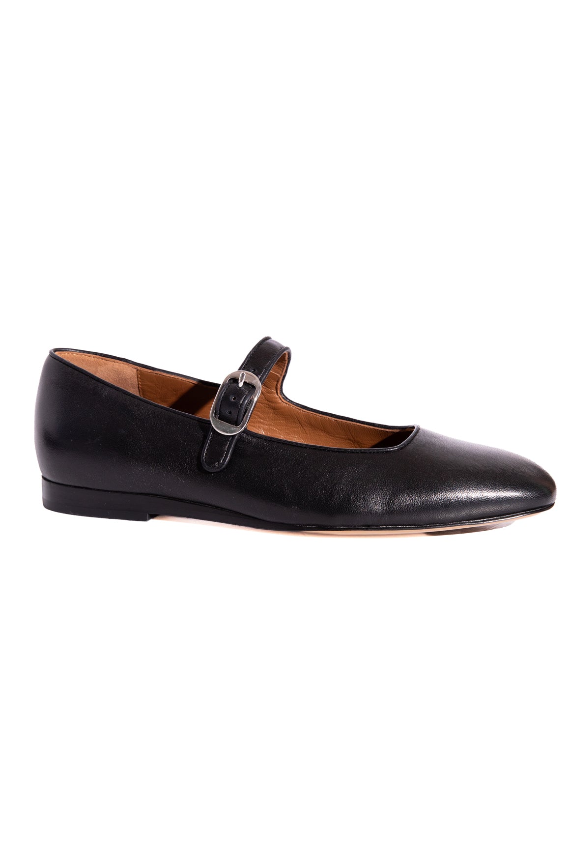 LE MONDE BERYL Black Leather Mary Jane Flats (Sz. 38)