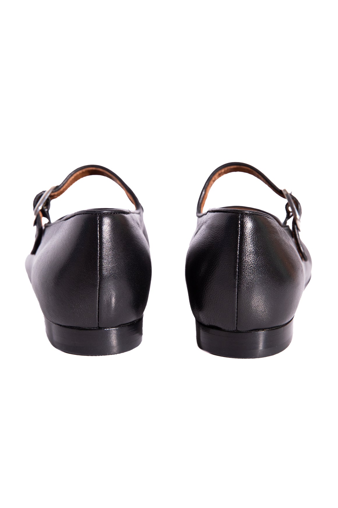 LE MONDE BERYL Black Leather Mary Jane Flats (Sz. 38)