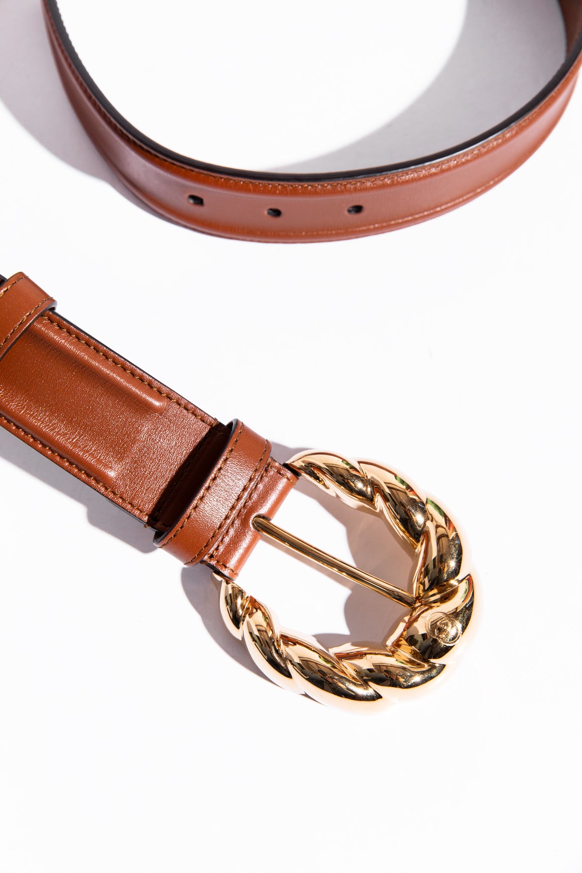 GUCCI Tan Ciny Calfskin Lux Torchon Belt