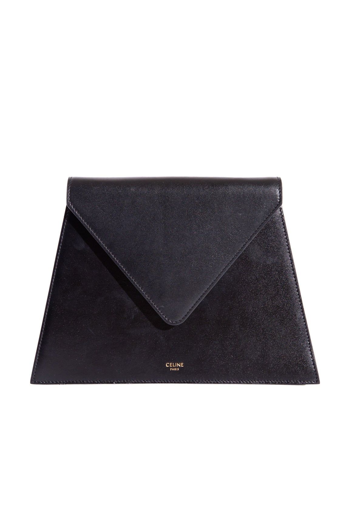 CELINE Black Leather "Edwidge" Shoulder Bag