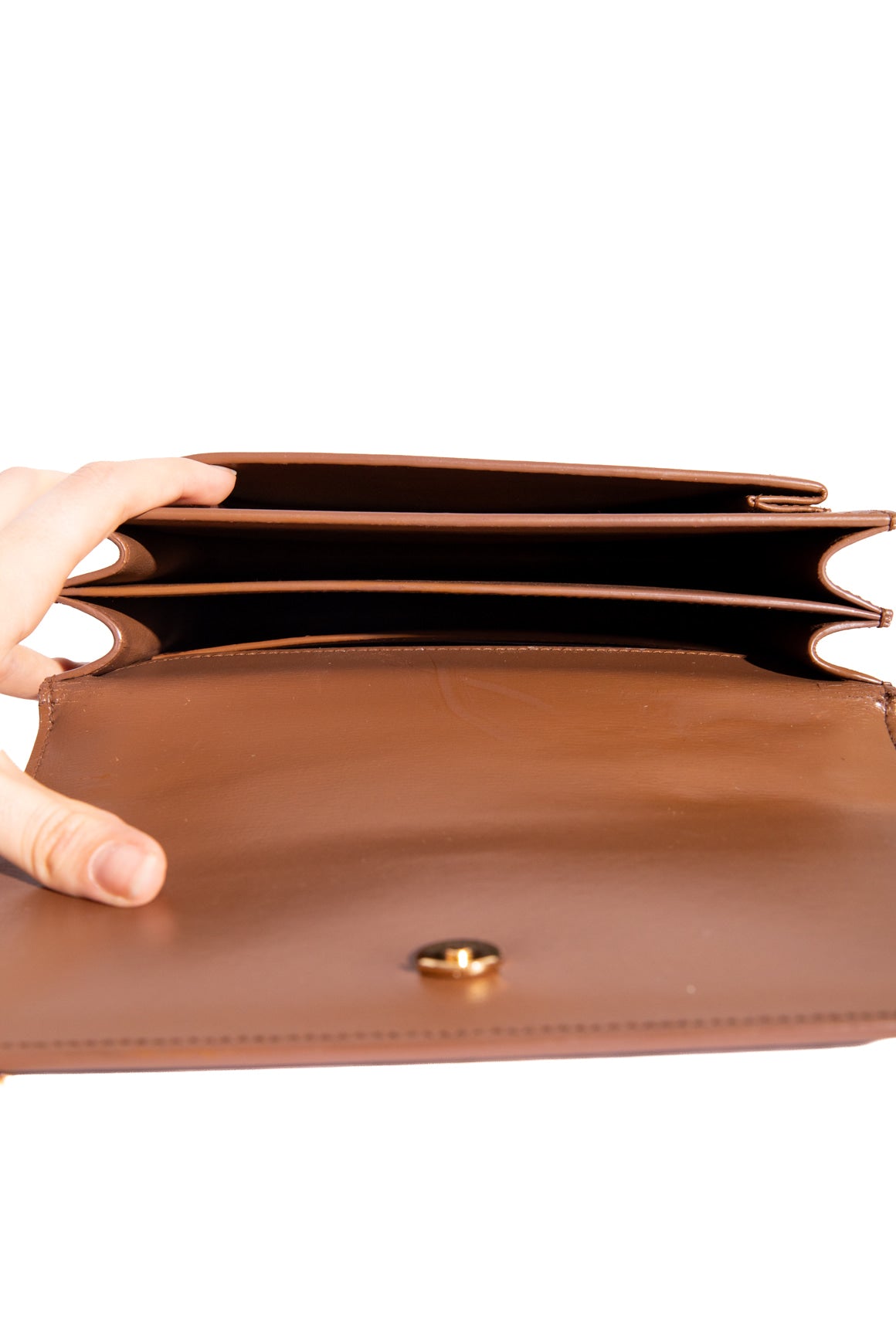 SAINT LAURENT Brown Leather "Sunset" Bag