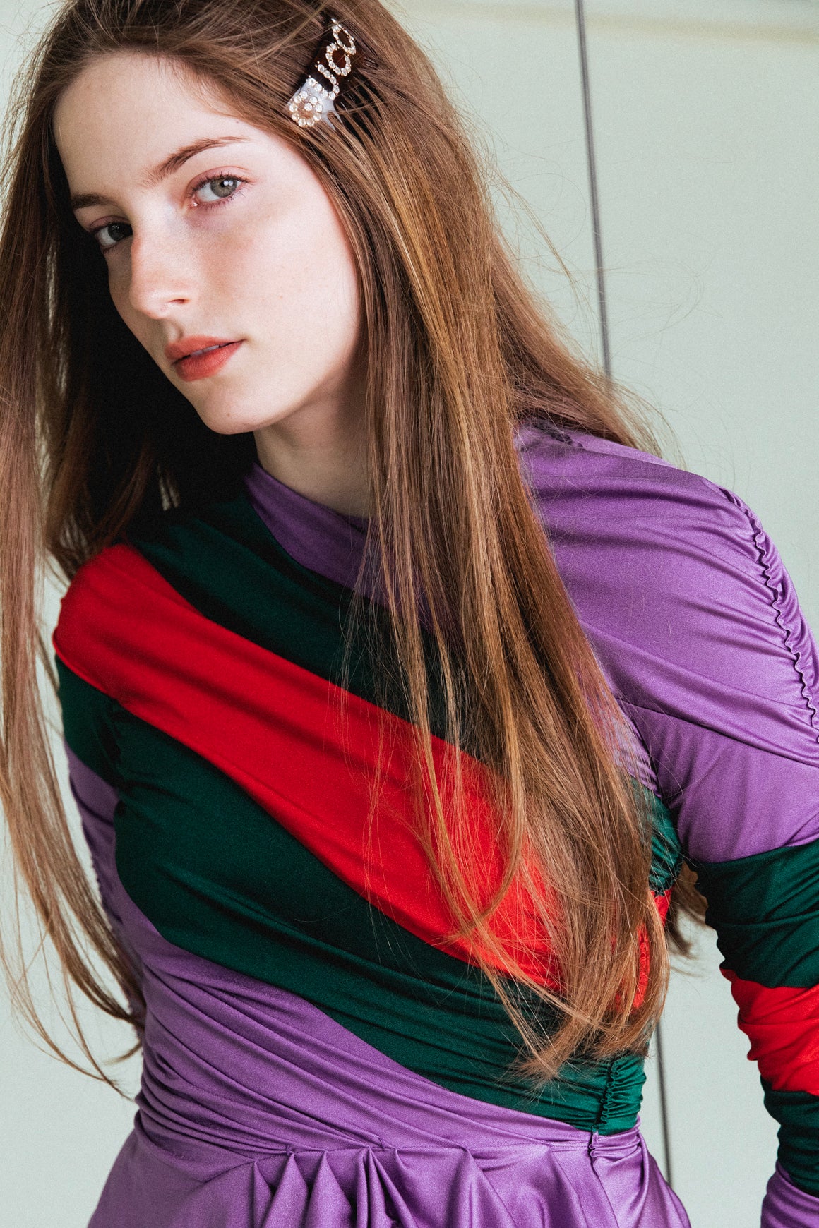 GUCCI Purple, Green, & Red Long Sleeve Top (Sz. 36/S)