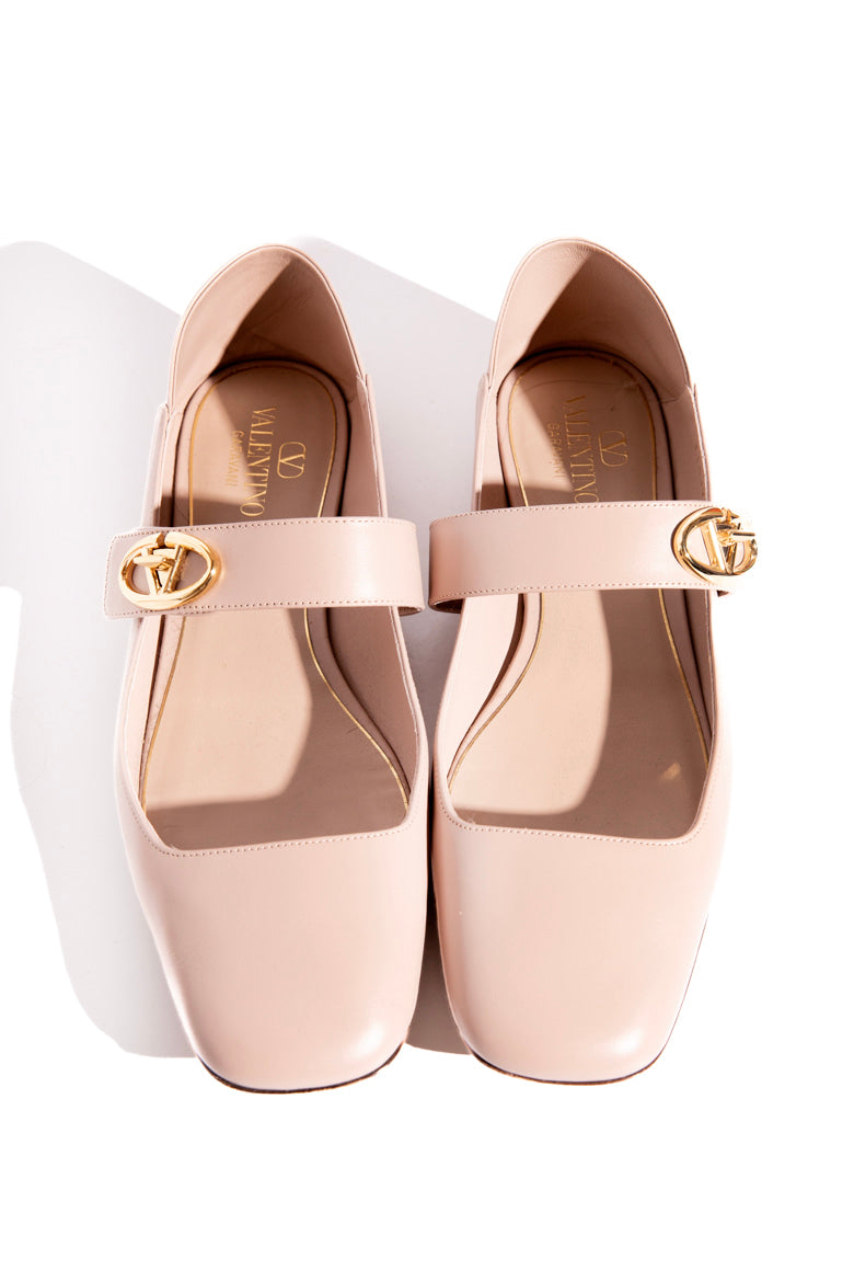 VALENTINO Blush V Lock Maryjane Flats (Sz.40.5) | MOSS Consignment