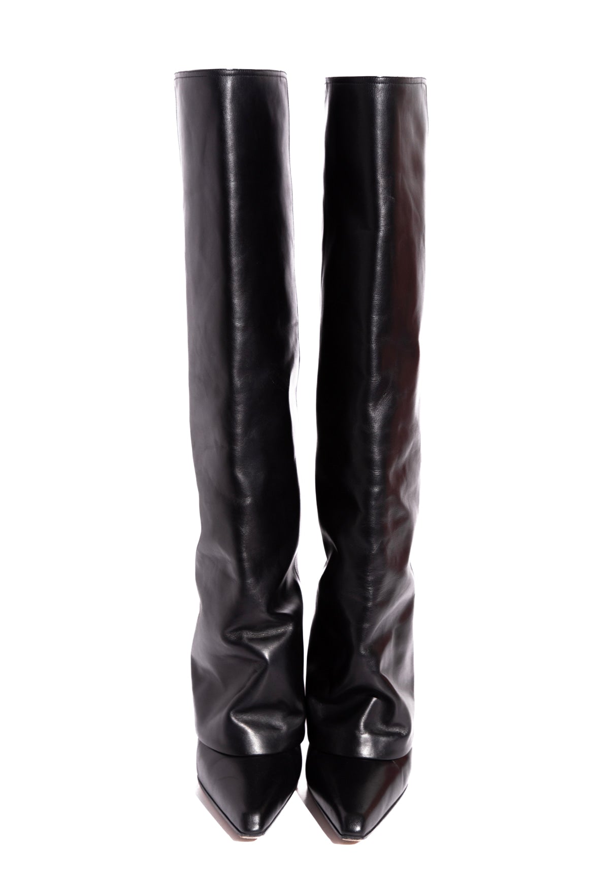 PARIS TEXAS Knee High Fold Over Leather Boots (Sz.39)