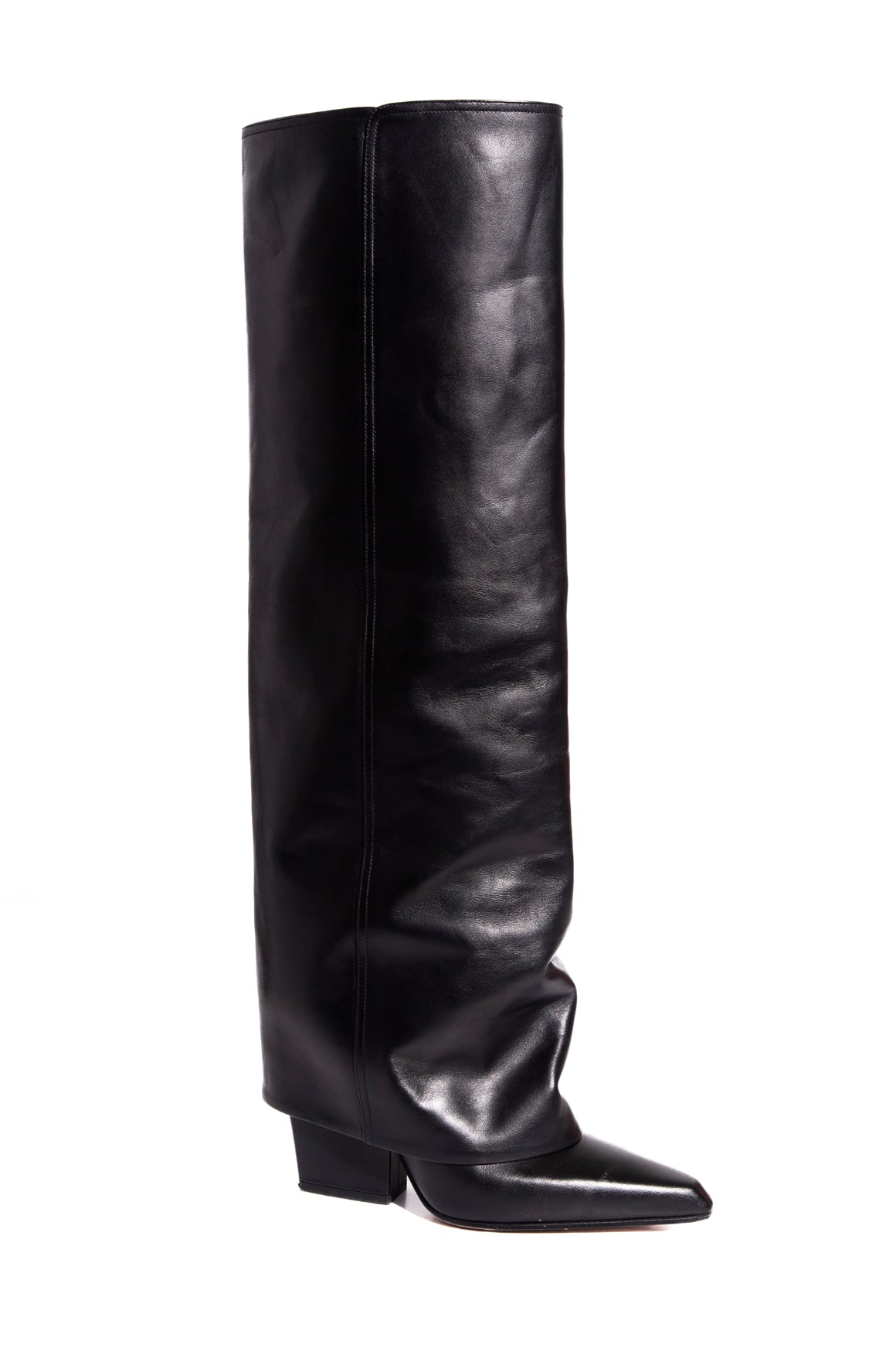 PARIS TEXAS Knee High Fold Over Leather Boots (Sz.39)