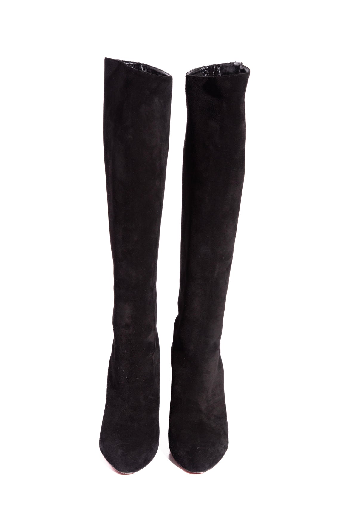 LOUBOUTIN Suede Knee High Heeled Boots (39.5)