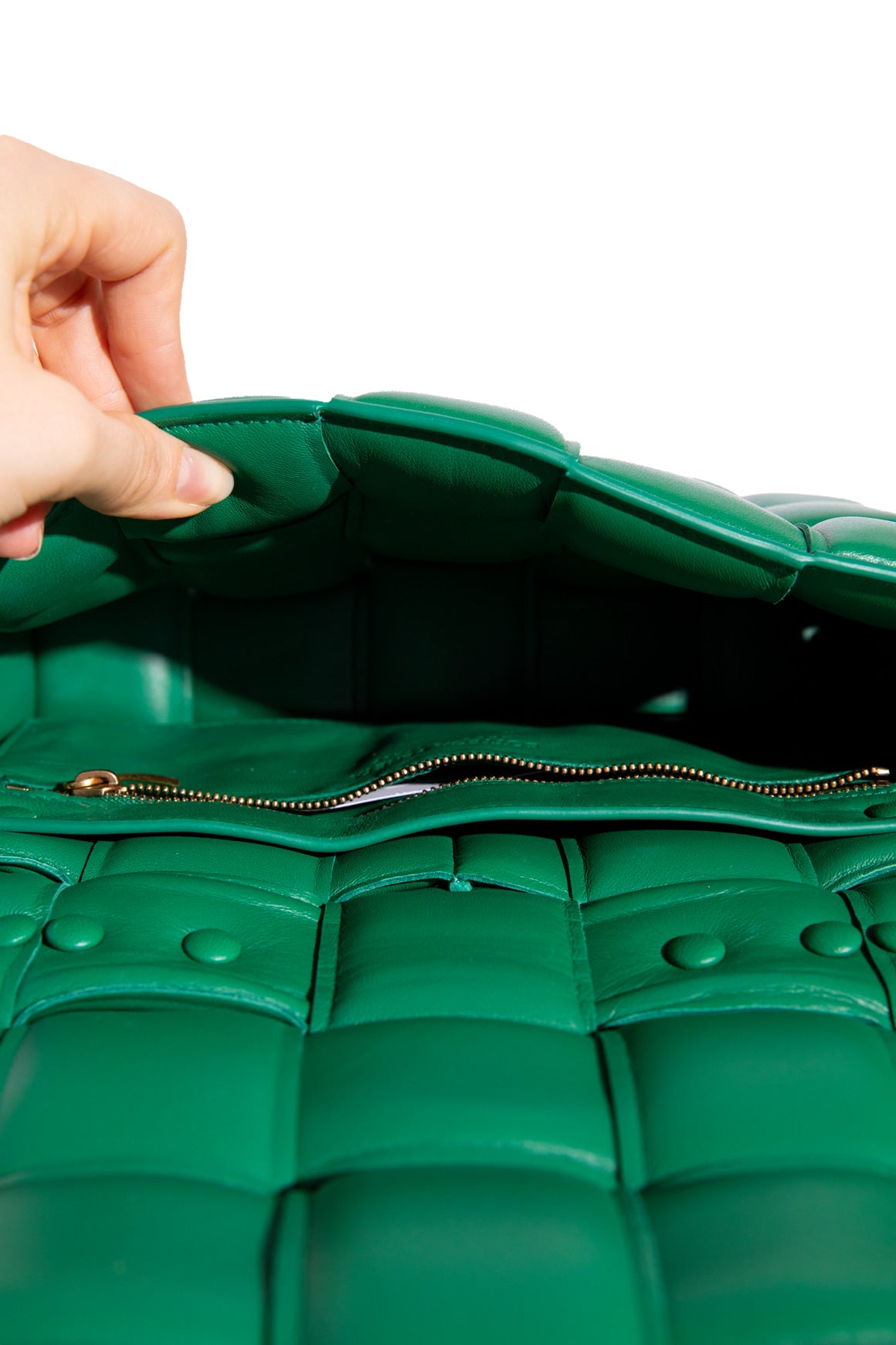 BOTTEGA VENETA Green Padded Chain Cassette Bag