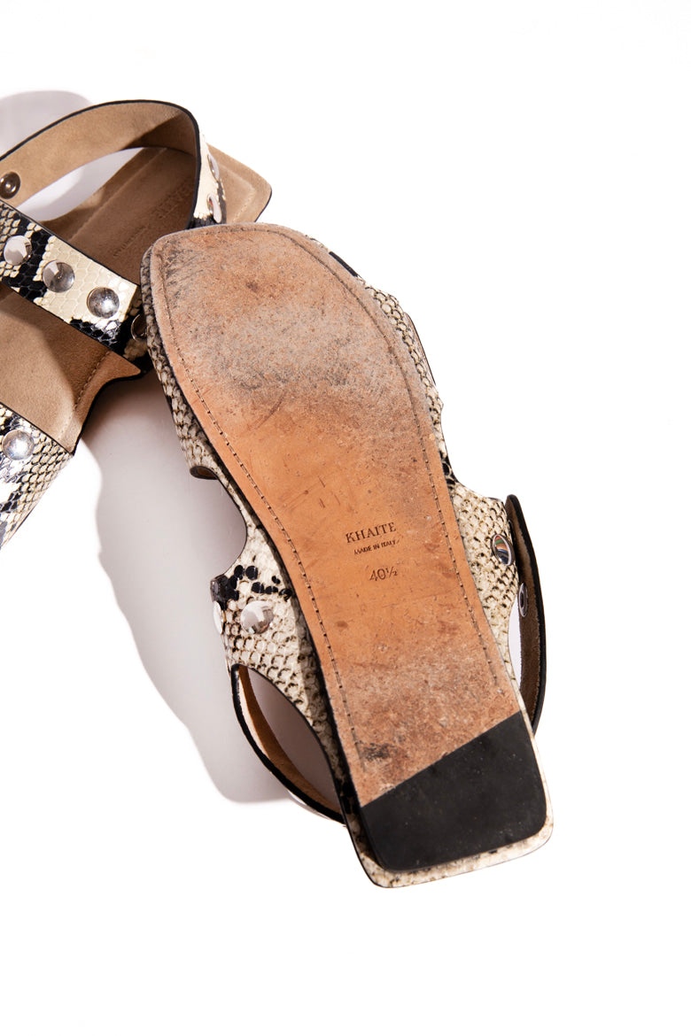 KHAITE Python Grommet Sandals (Sz. 40.5)