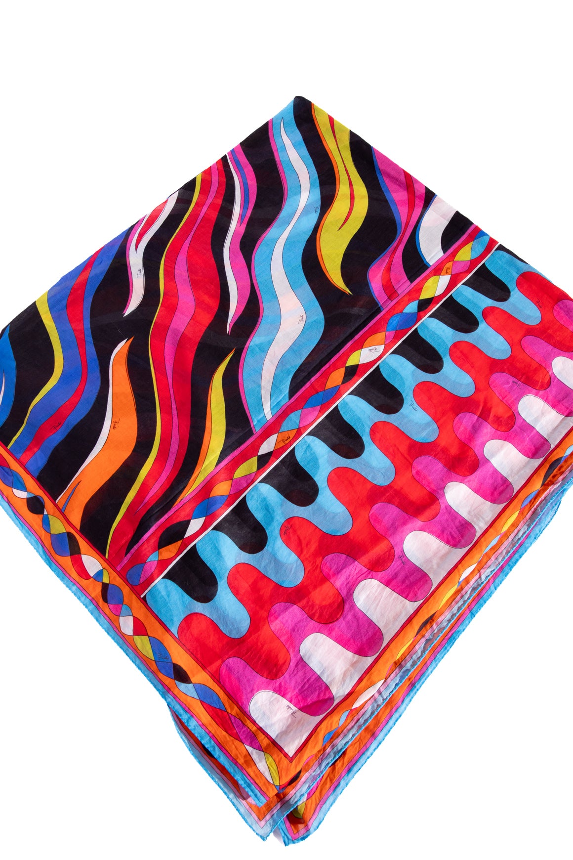 EMILIO PUCCI Multi Color Abstract Large Scarf
