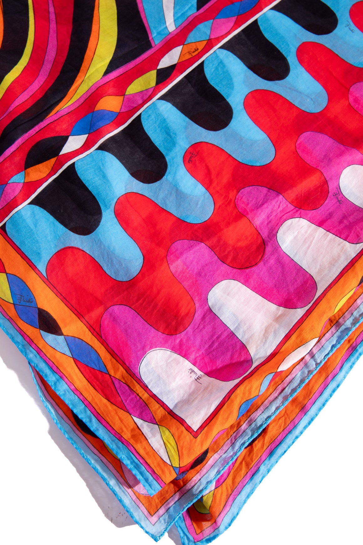EMILIO PUCCI Multi Color Abstract Large Scarf
