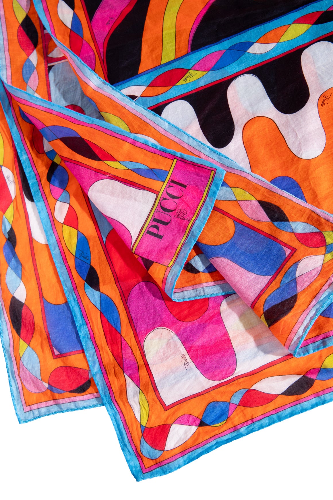 EMILIO PUCCI Multi Color Abstract Large Scarf