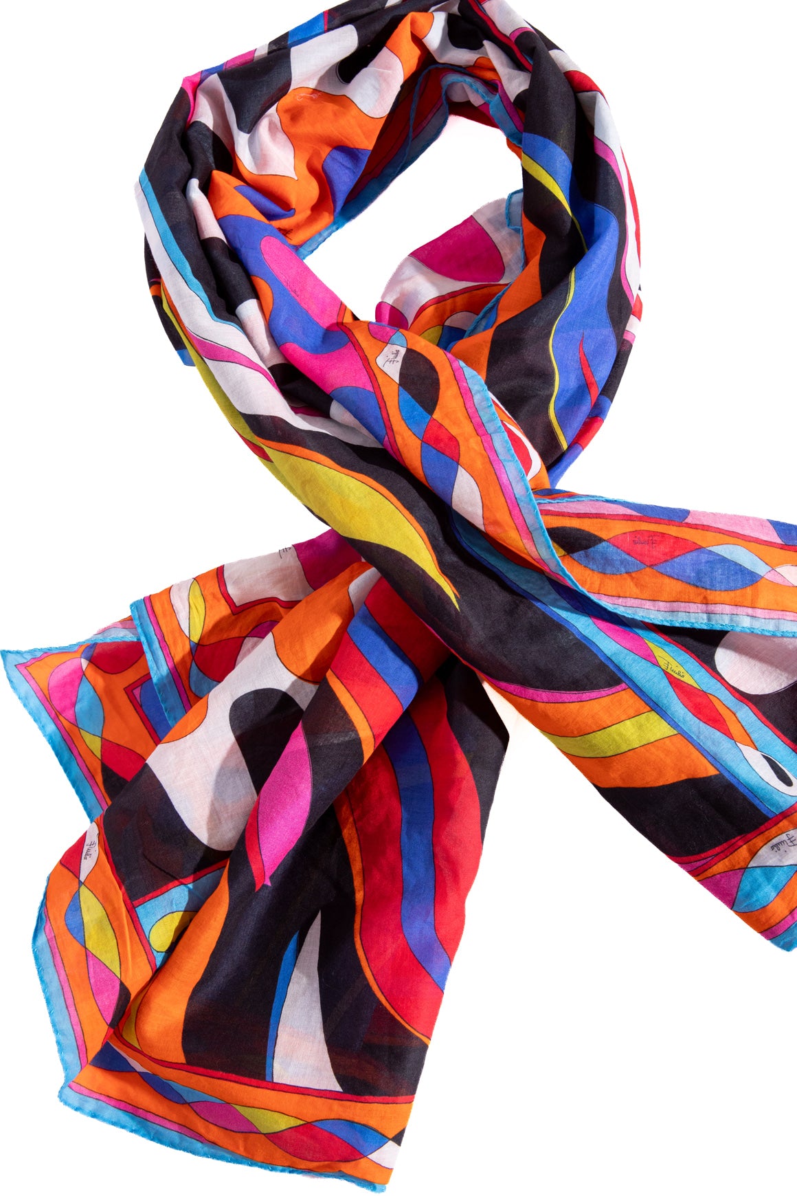 EMILIO PUCCI Multi Color Abstract Large Scarf