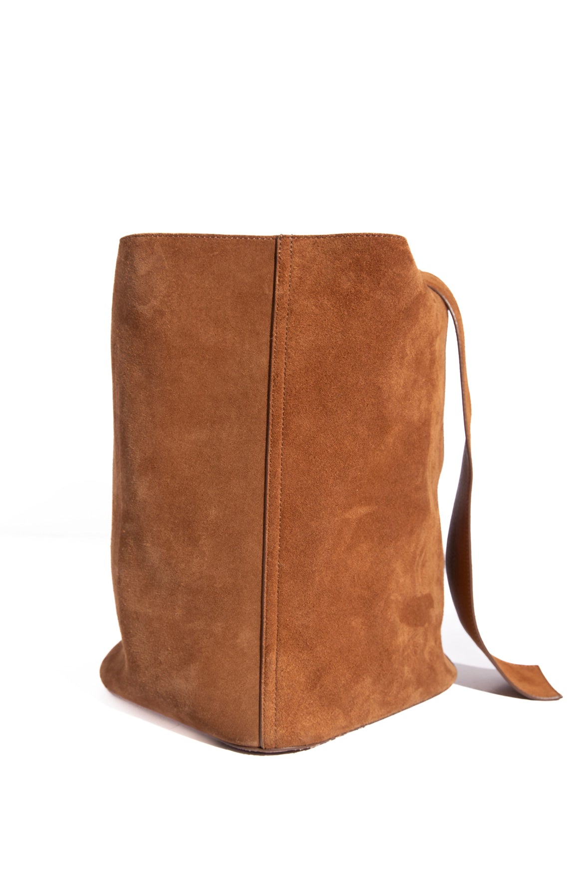 LOEWE Tobacco Suede Large Pebble Bucket Bag