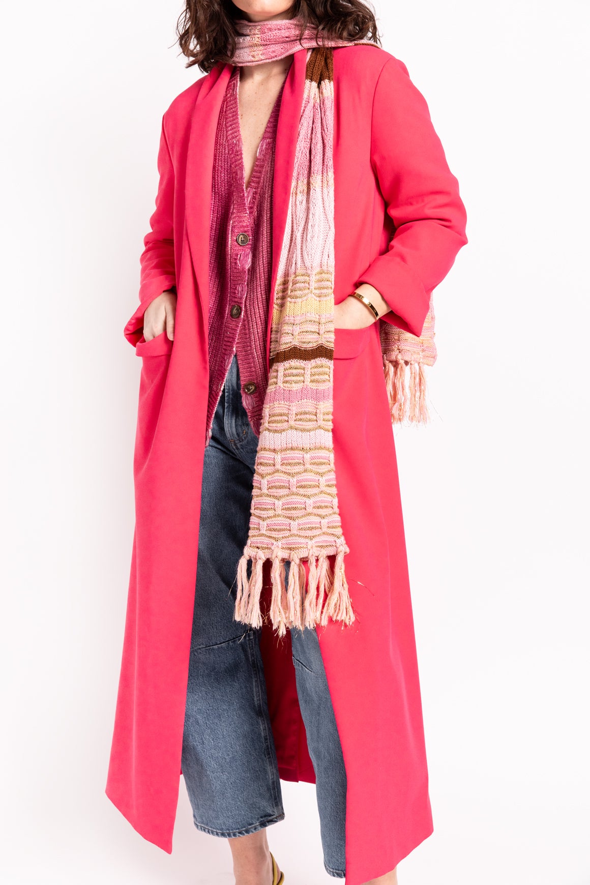 ALICE + OLIVIA Hot Pink Longline Coat