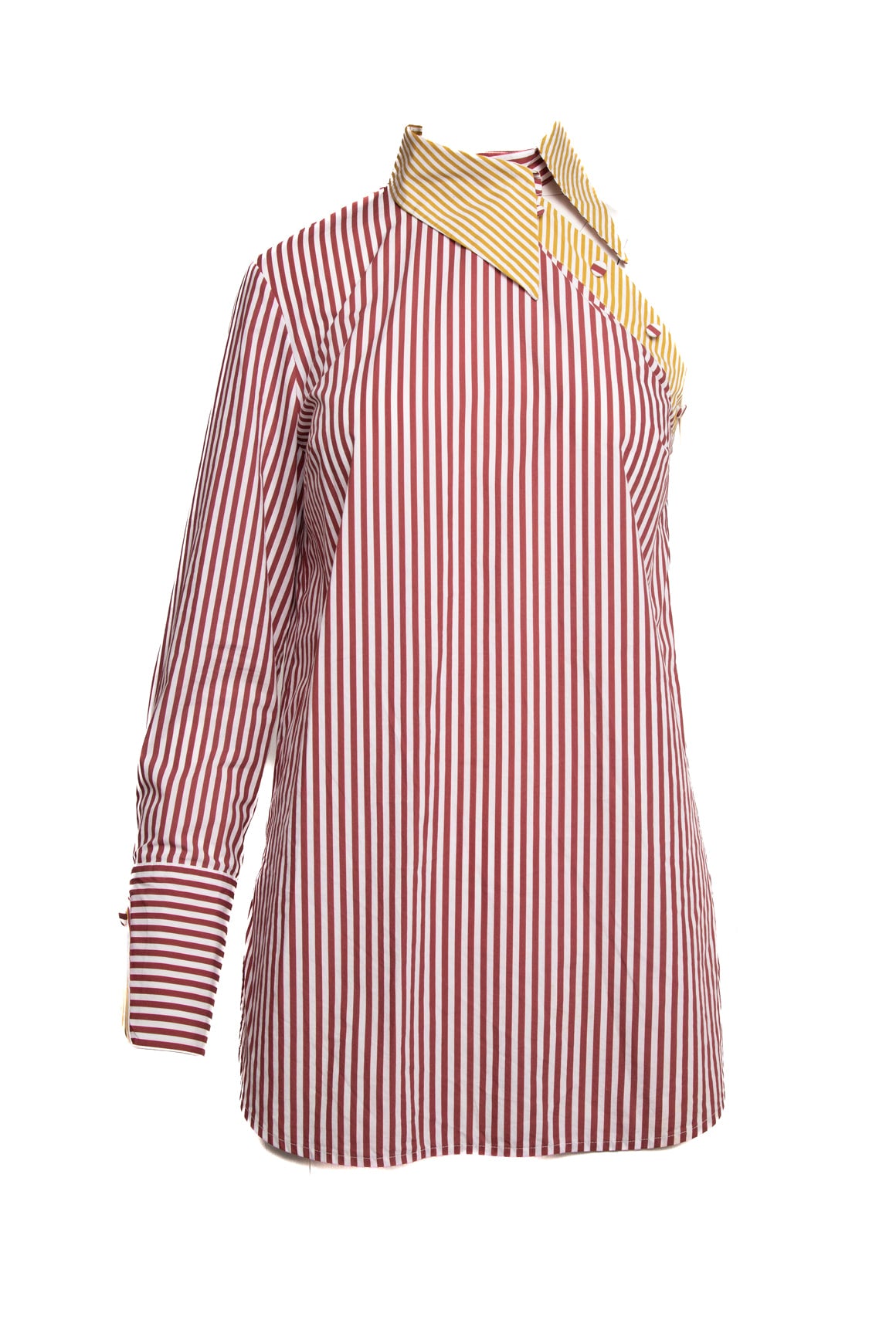 SILVIA TCHERASSI Striped One Sleeve Blouse (Sz.S)
