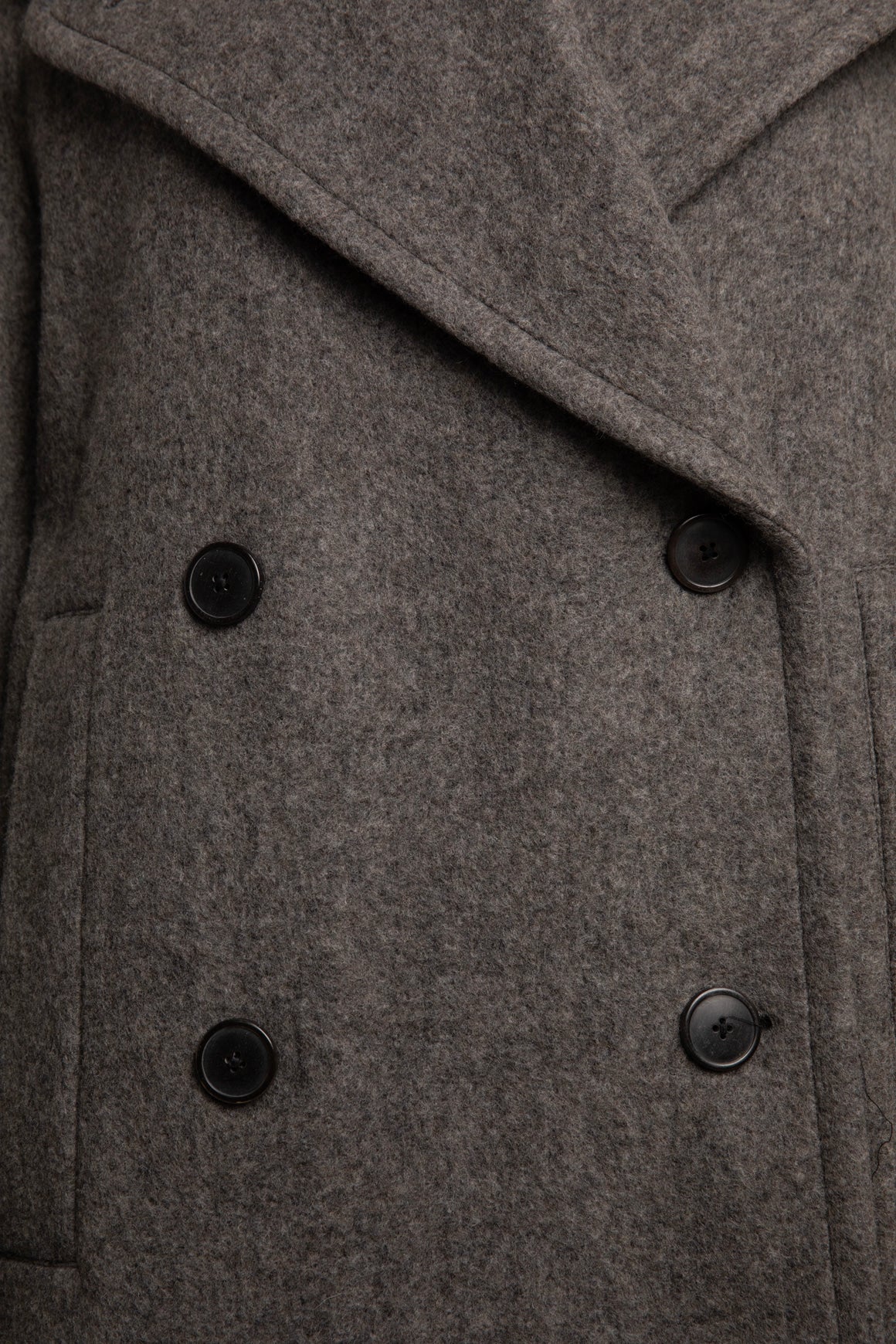 DRIES VAN NOTEN Grey Wool Double Breasted Coat (Sz.S)