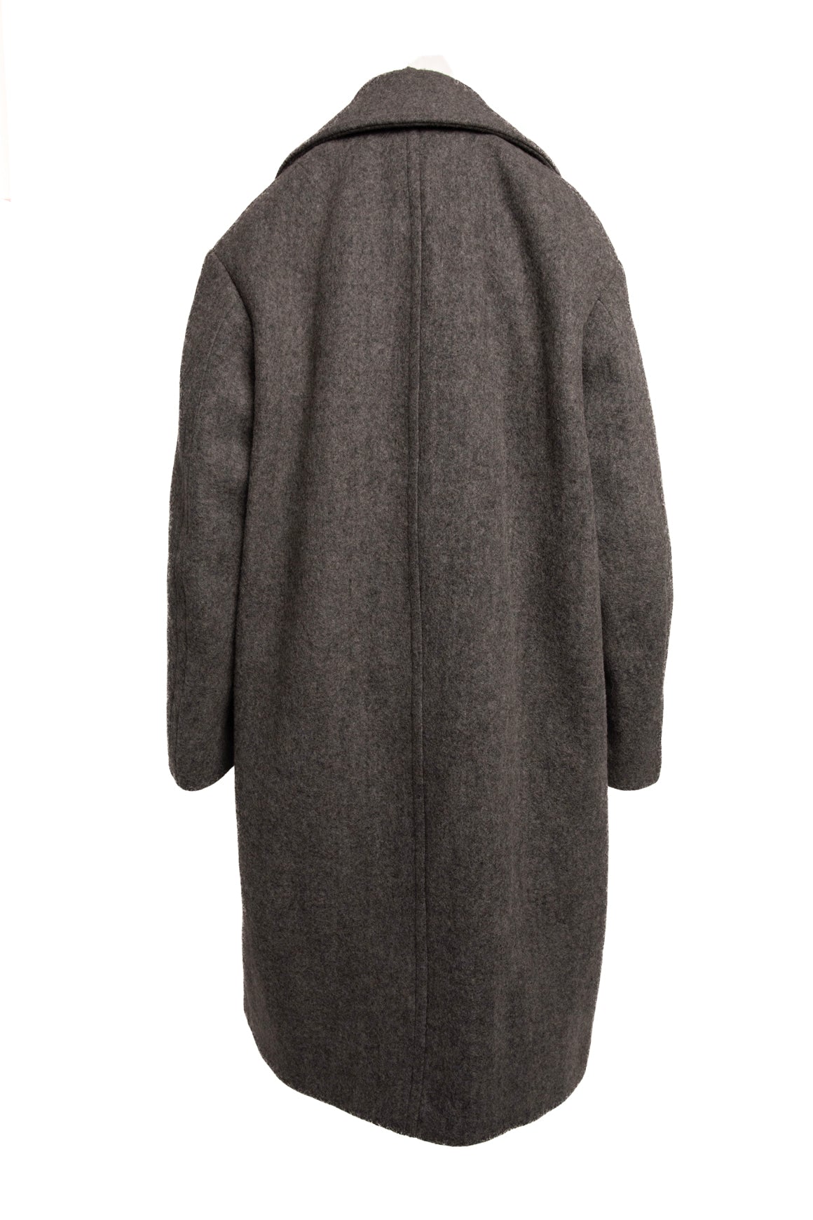 DRIES VAN NOTEN Grey Wool Double Breasted Coat (Sz.S)