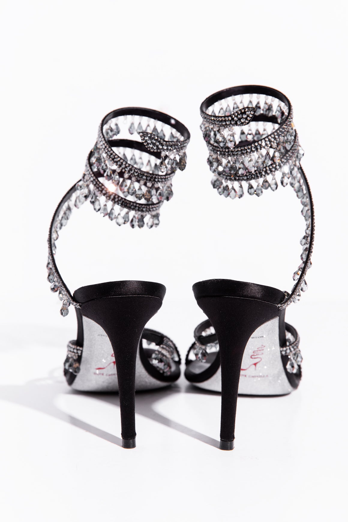 RENÉ CAOVILLA Chandelier Crystal Wrap Heel (Sz. 41)
