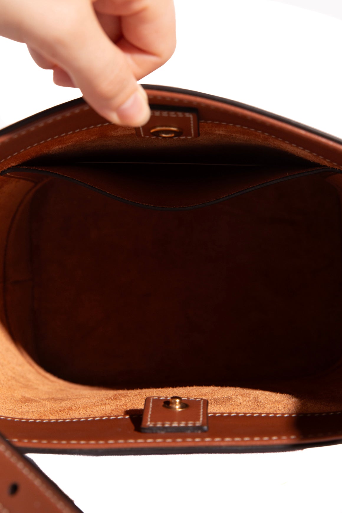 CELINE Tan Small Cuir Triomphe Bucket Tote