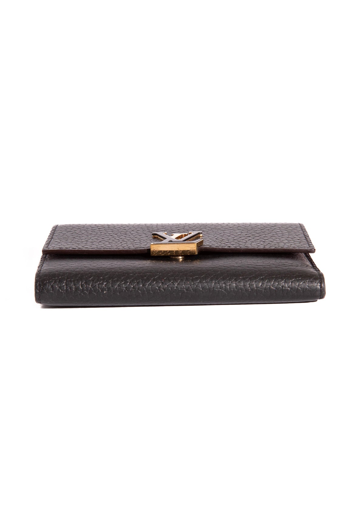 LOUIS VUITTON Black Capucines Compact Wallet