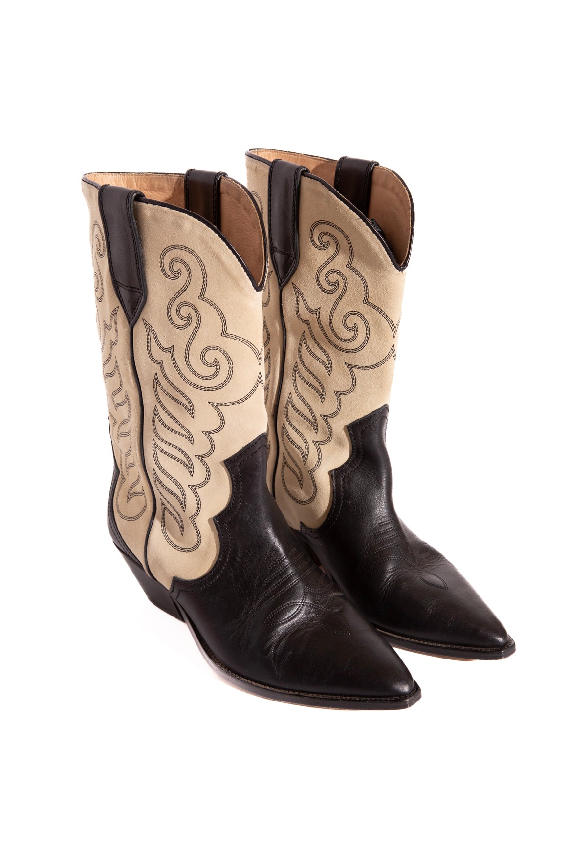 ISABEL MARANT Two Tone Mid Calf Western Boots (Sz. 41)