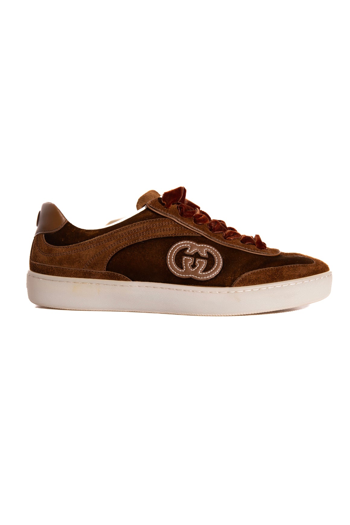 GUCCI Brown Velvet Low Top Sneakers (Sz. 37)