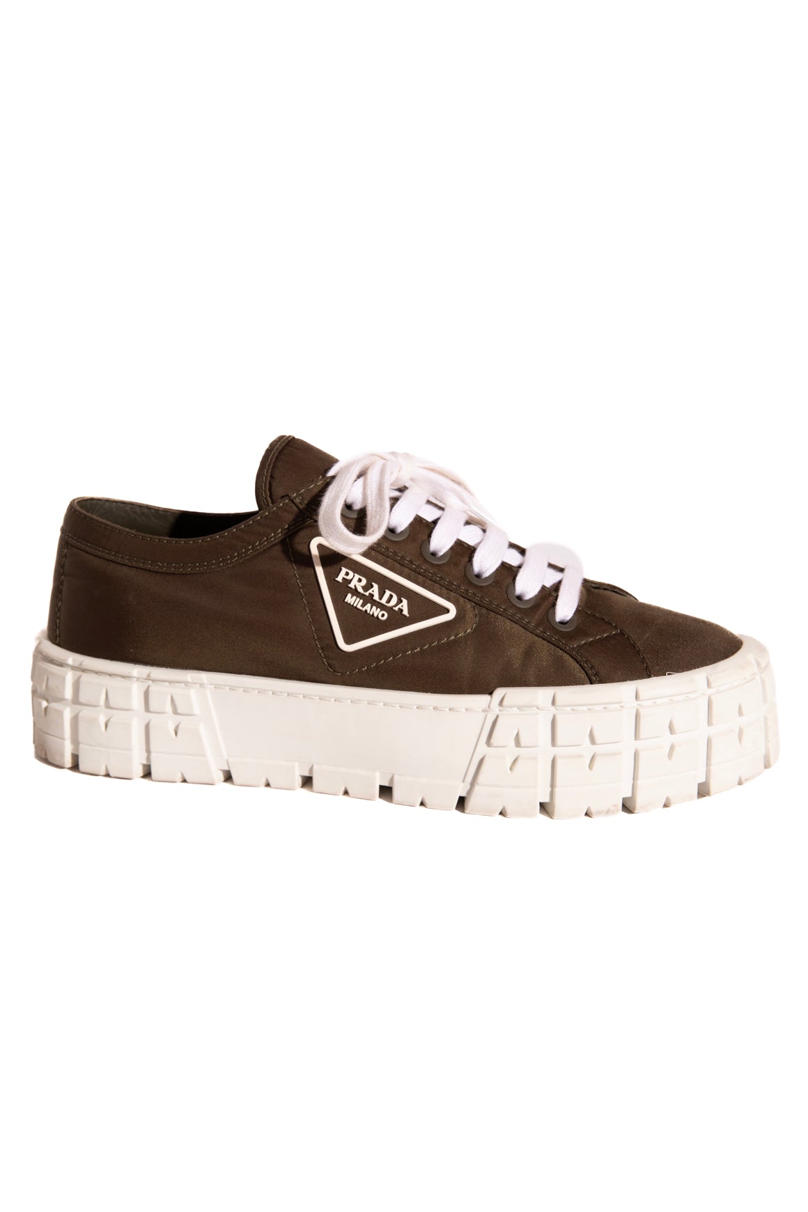 PRADA Olive Monolith Platform Sneakers (Sz. 41)