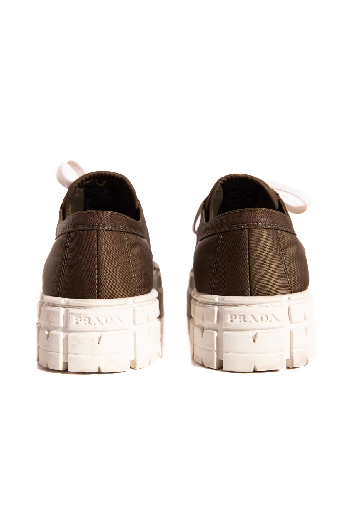 PRADA Olive Monolith Platform Sneakers (Sz. 41)