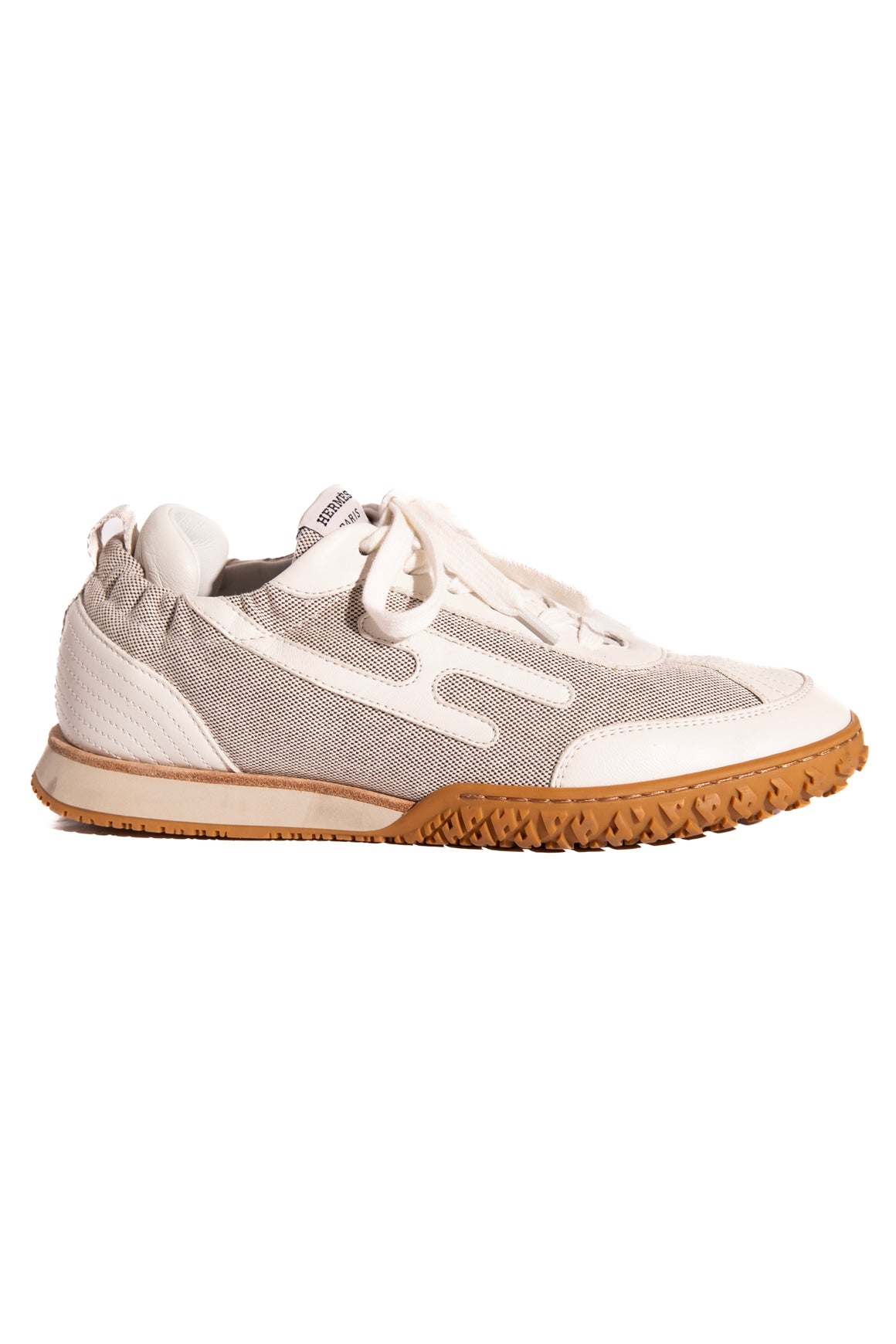 HERMES Canvas & Leather Jet Sneakers (Sz. 37)