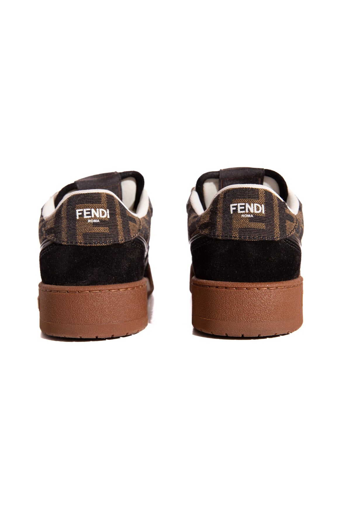 FENDI Black Velvet & Zucca Canvas Sneakers (Sz. 37.5)