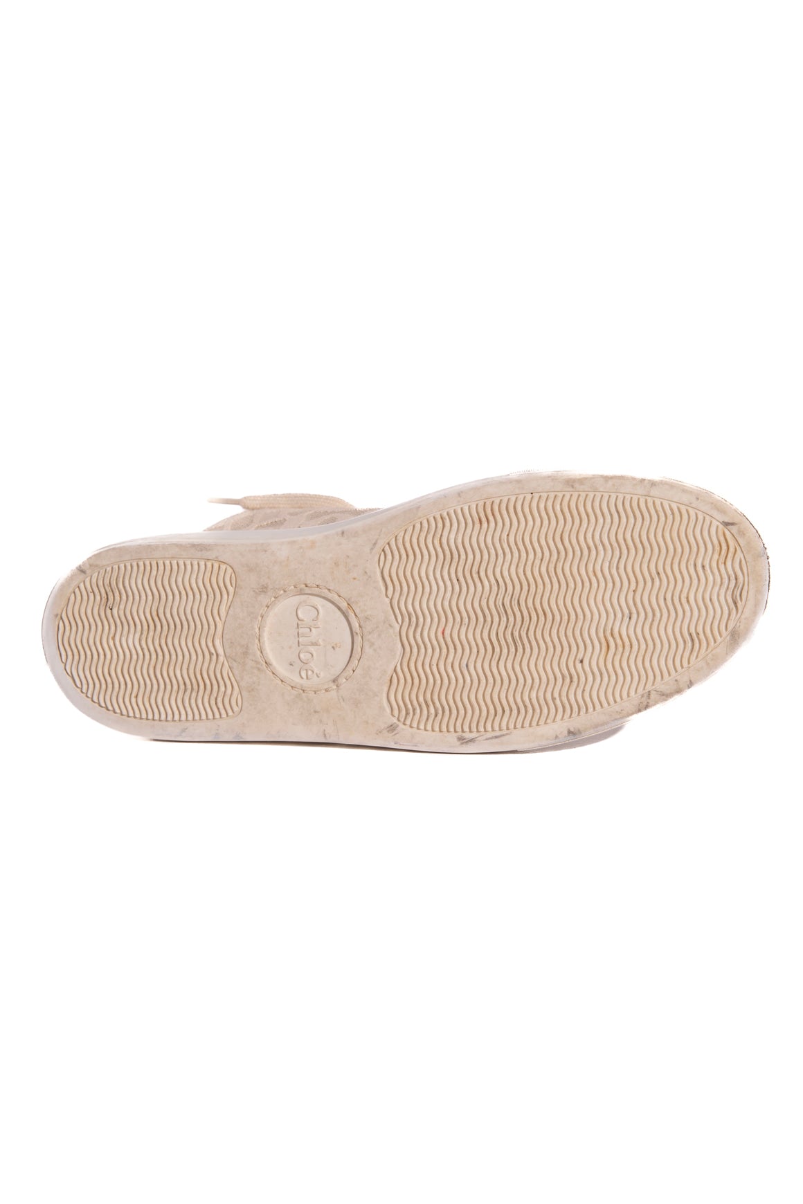 CHLOE Cream Lace High Top Sneakers (Sz. 39)