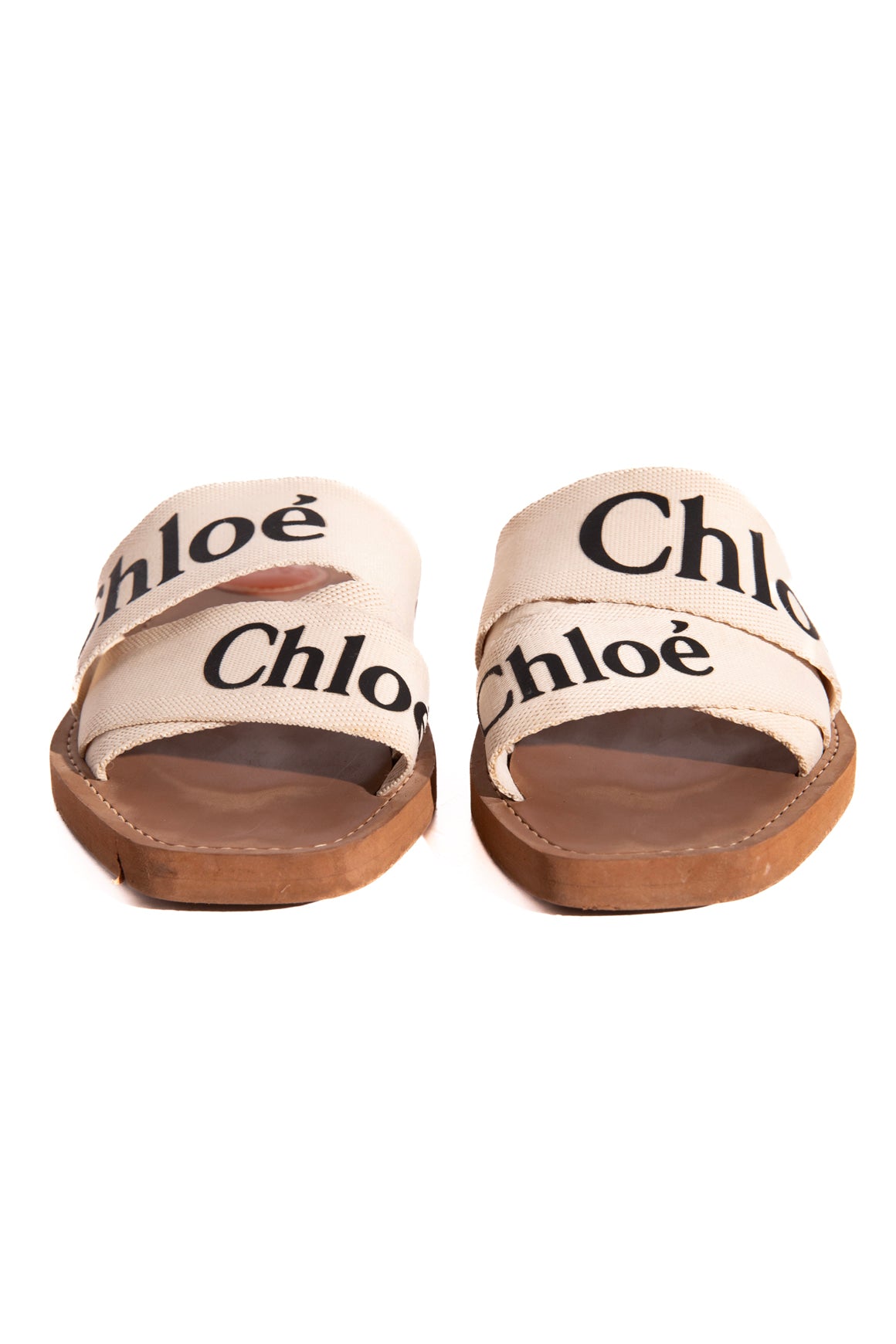 CHLOE Canvas Logo Strap Sandals (Sz. 38)