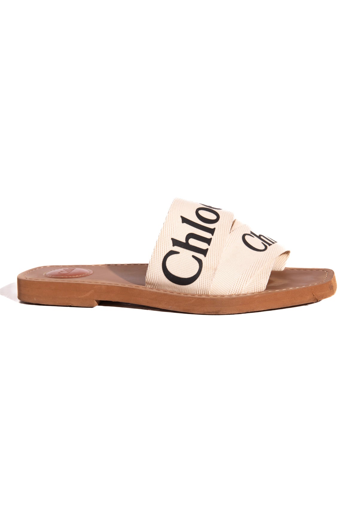 CHLOE Canvas Logo Strap Sandals (Sz. 38)