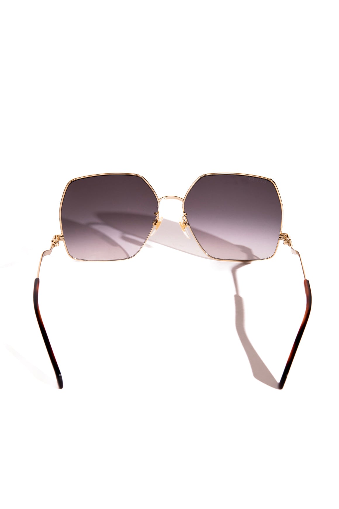 GUCCI Gold Frame Wide Sunglasses