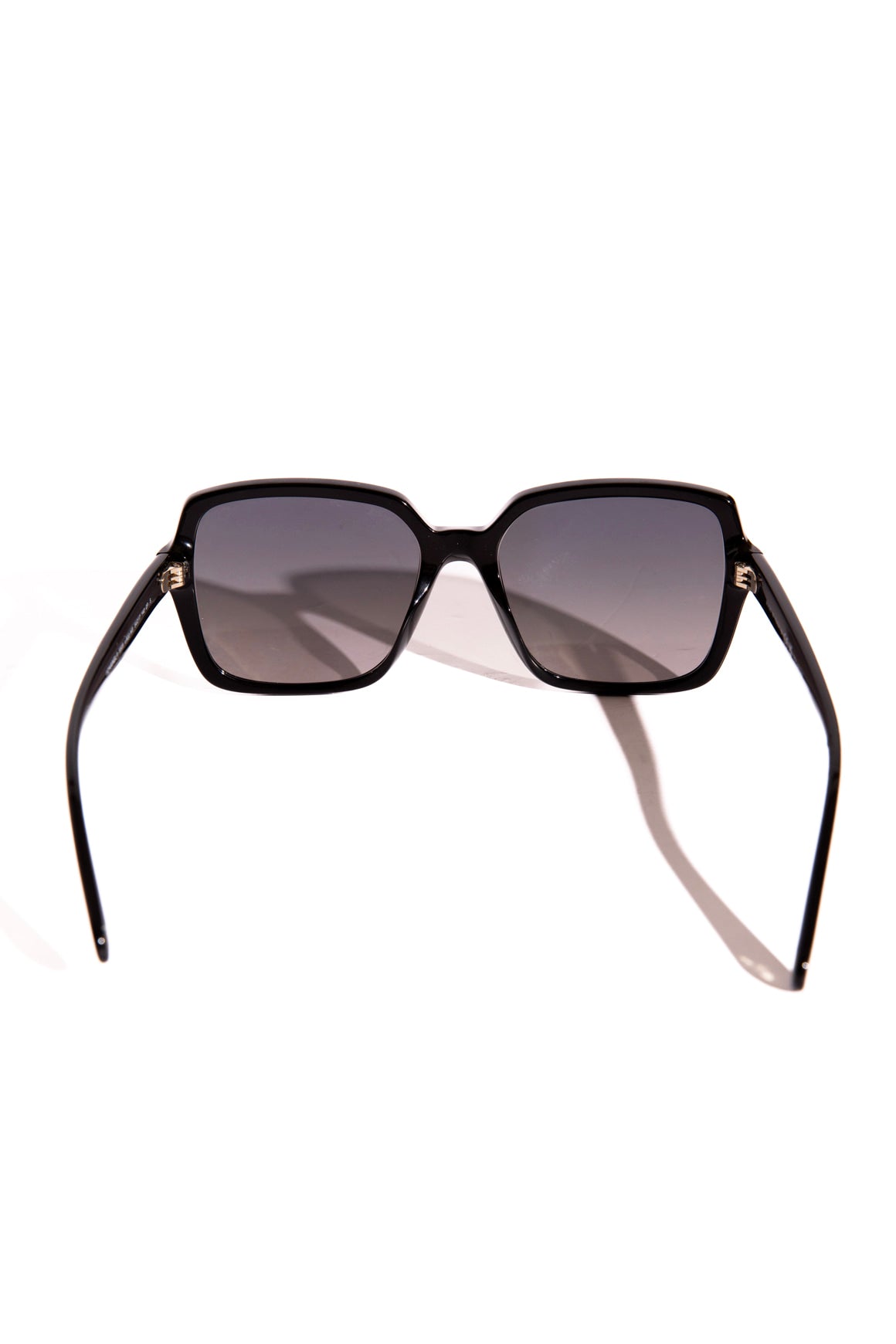 CHANEL Black Wide Square Frame Polarized Sunglasses