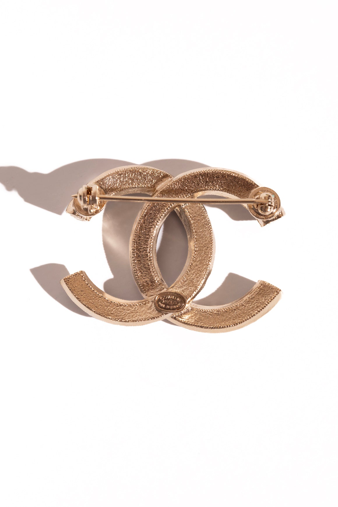 CHANEL 2013 Gold & Pearl CC Brooch