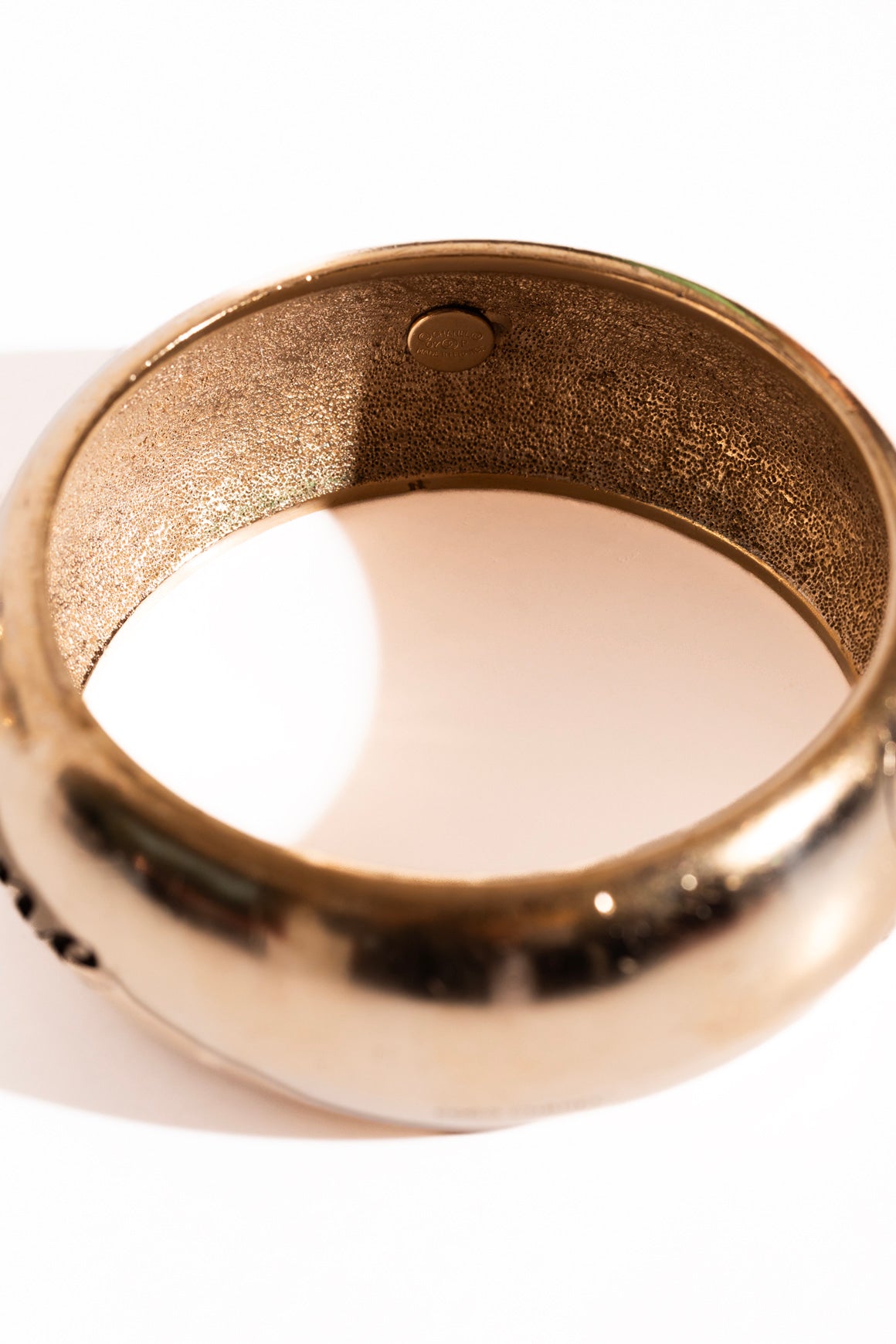 CHANEL 2007 Gold Wide French Bangle