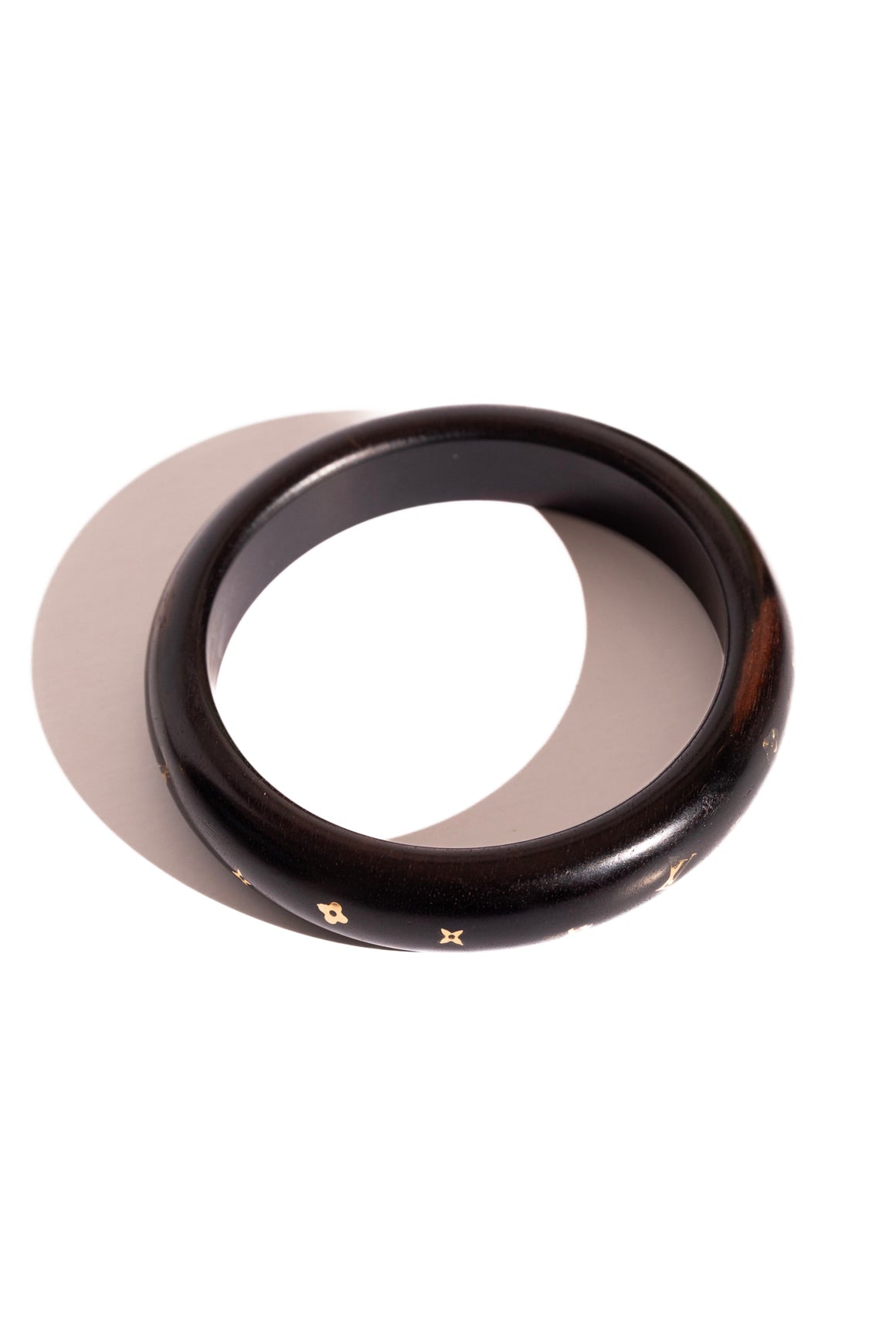 LOUIS VUITTON Tiger Wood Gold Floral Thin Bangle
