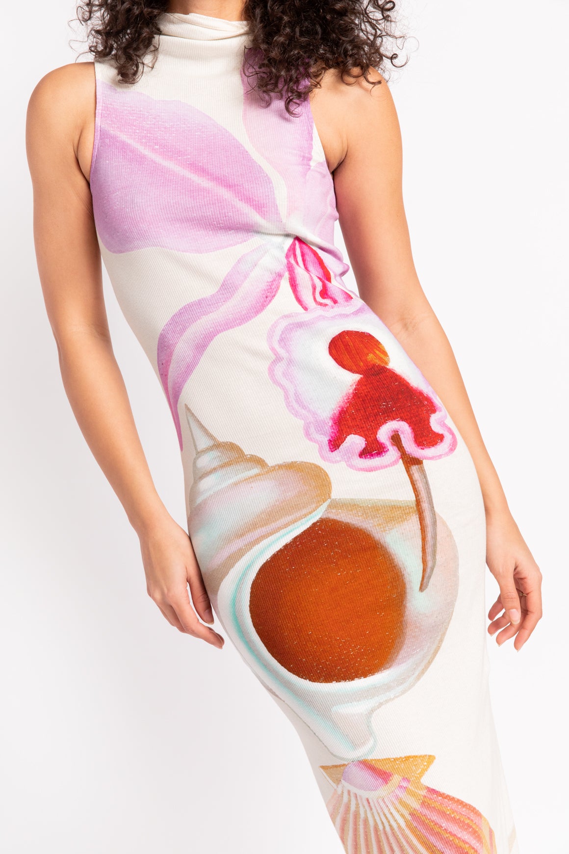 LOEWE White Maruja Mallo Printed Tube Dress