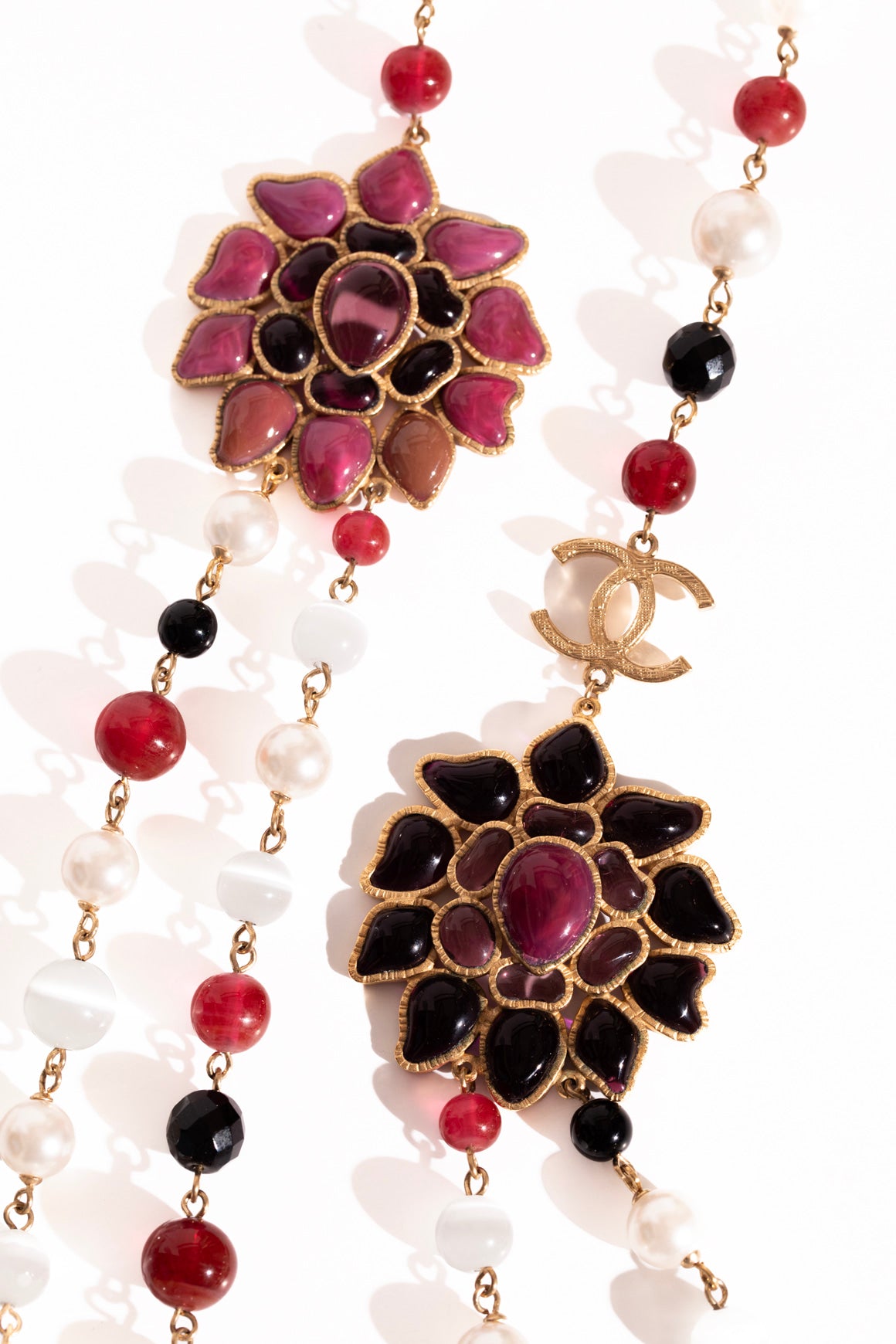2007 CHANEL Glass Bead & Pearl Multi Strand Necklace