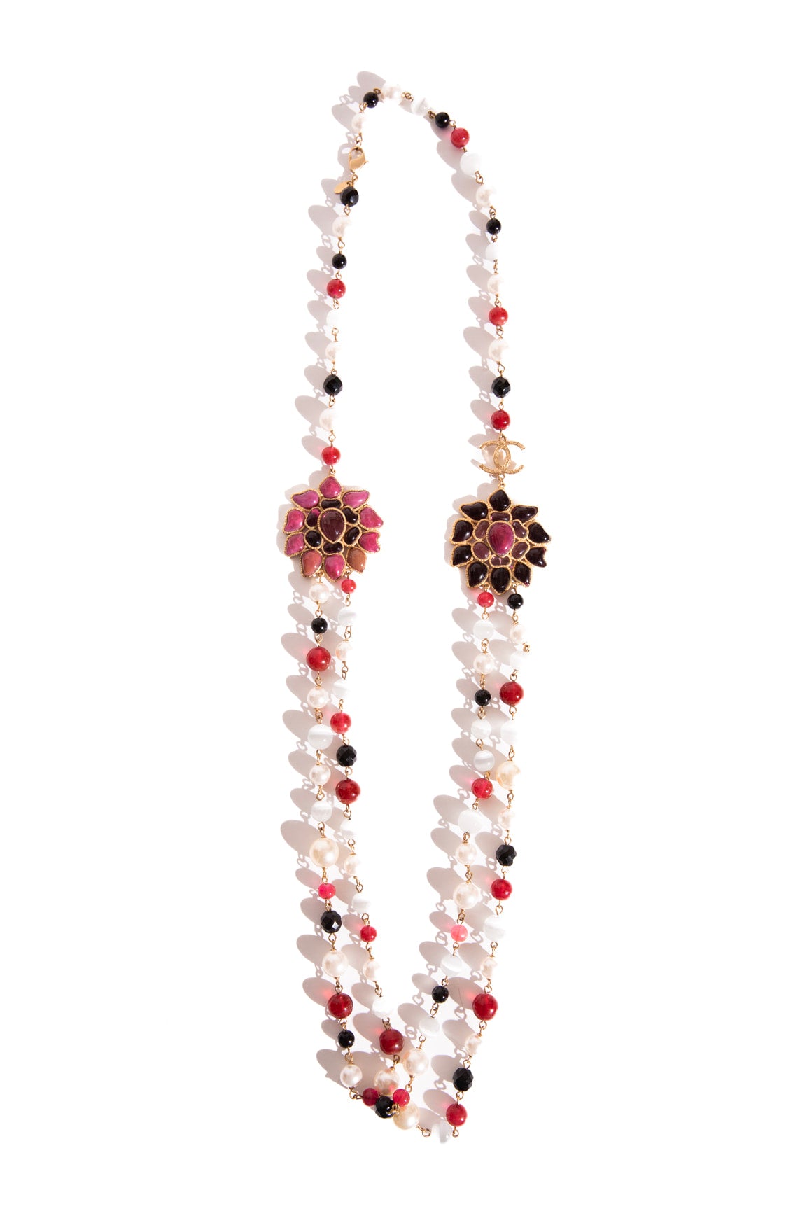 2007 CHANEL Glass Bead & Pearl Multi Strand Necklace