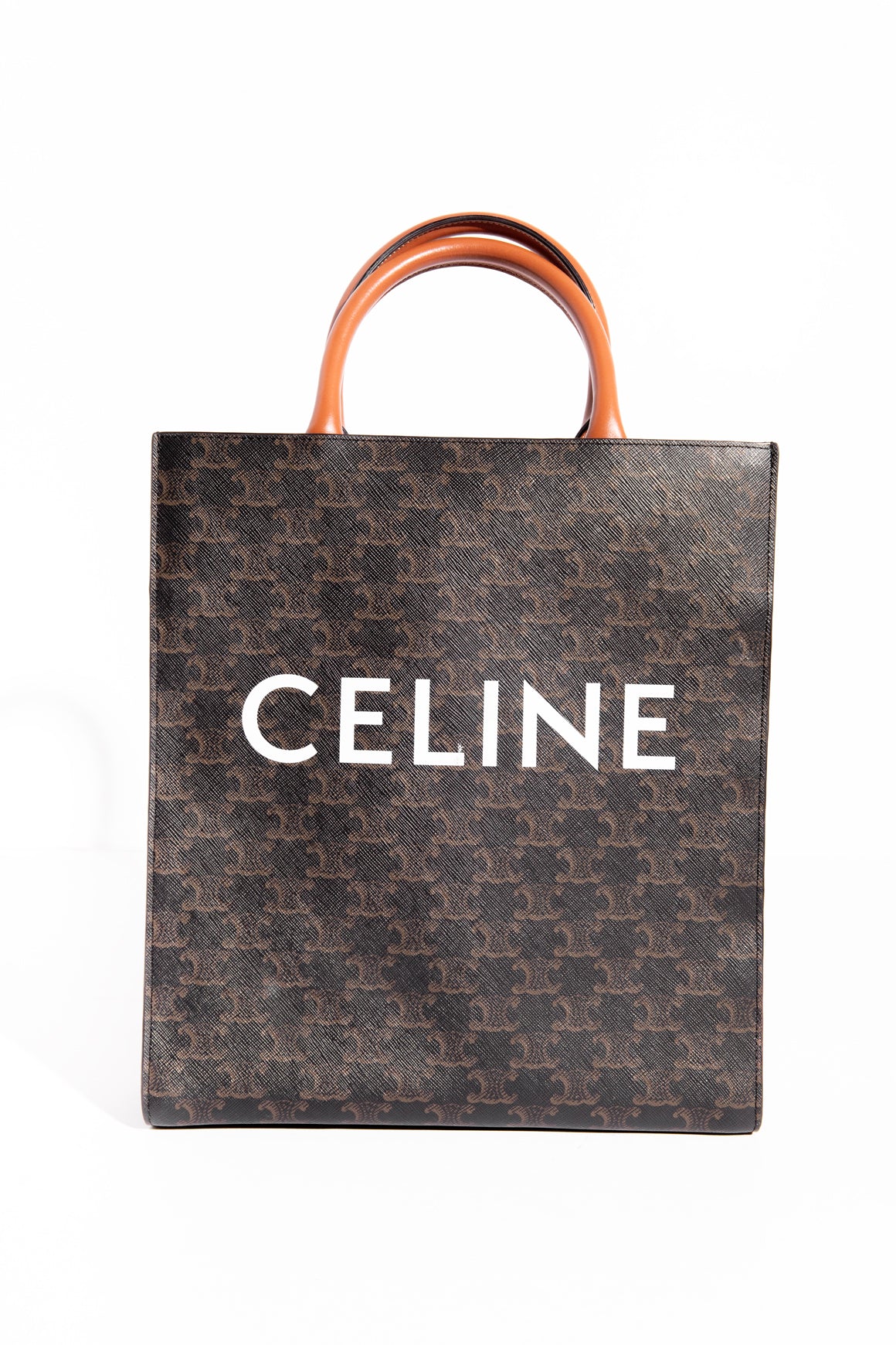 CELINE Small Vertical Cabas In Triomphe Canvas