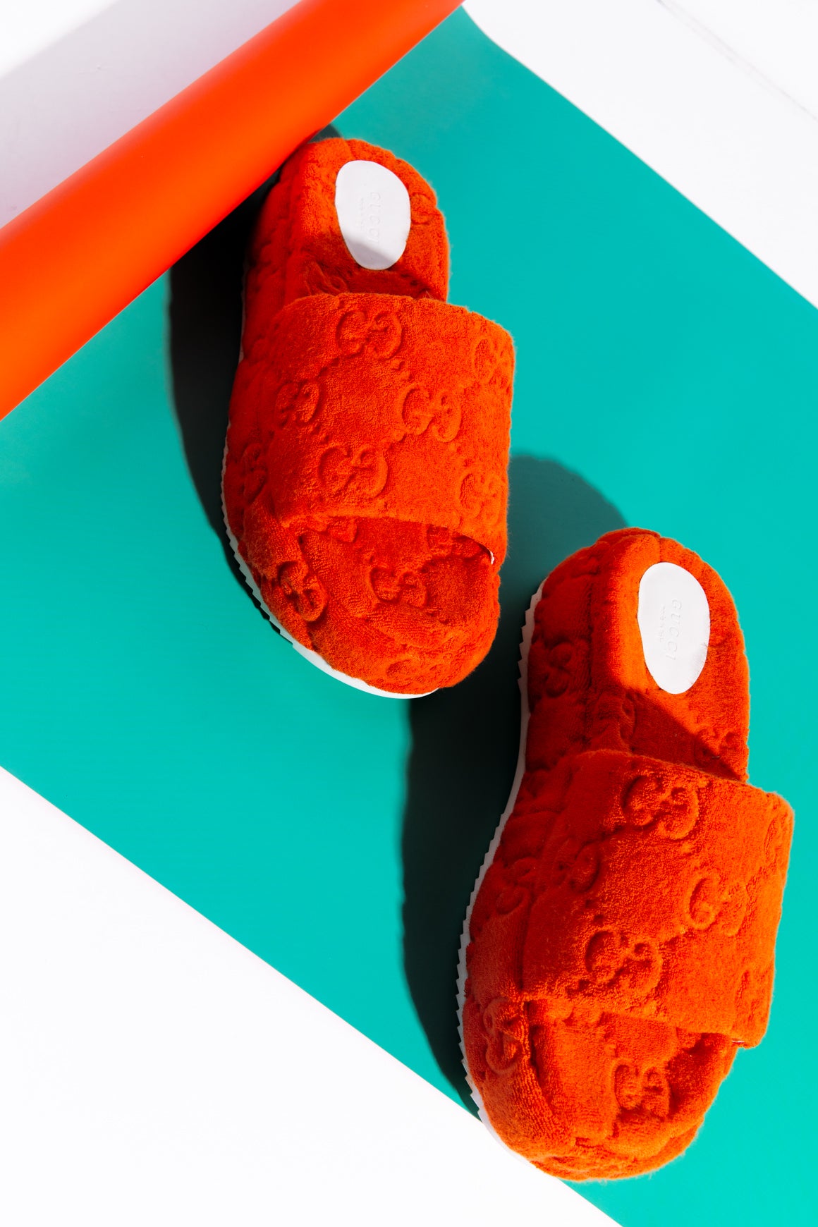 GUCCI Orange Terrycloth Slides (Sz. 40.5)