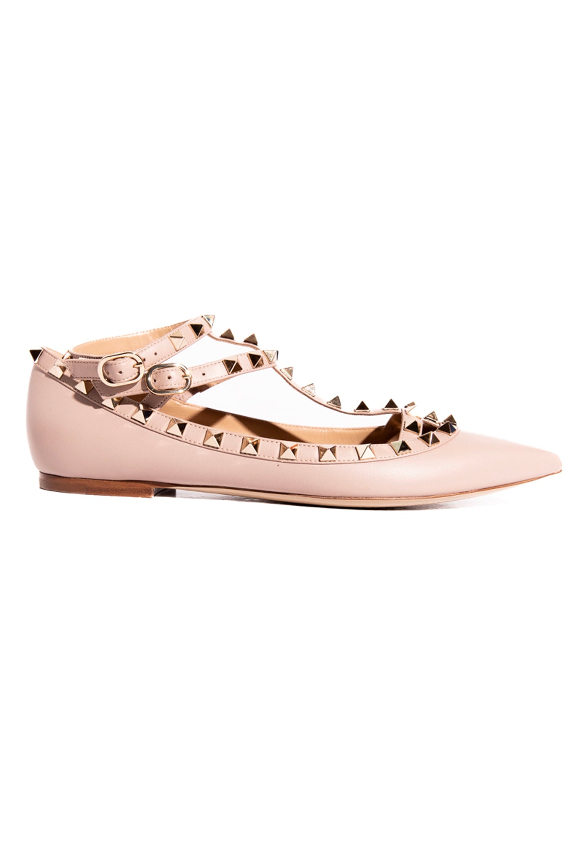 VALENTINO Blush Rockstud Flats (Sz. 38.5)