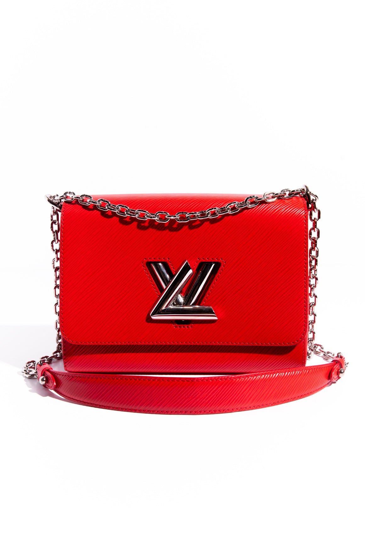 LOUIS VUITTON Red Epi Twist Lock MM Shoulder Bag