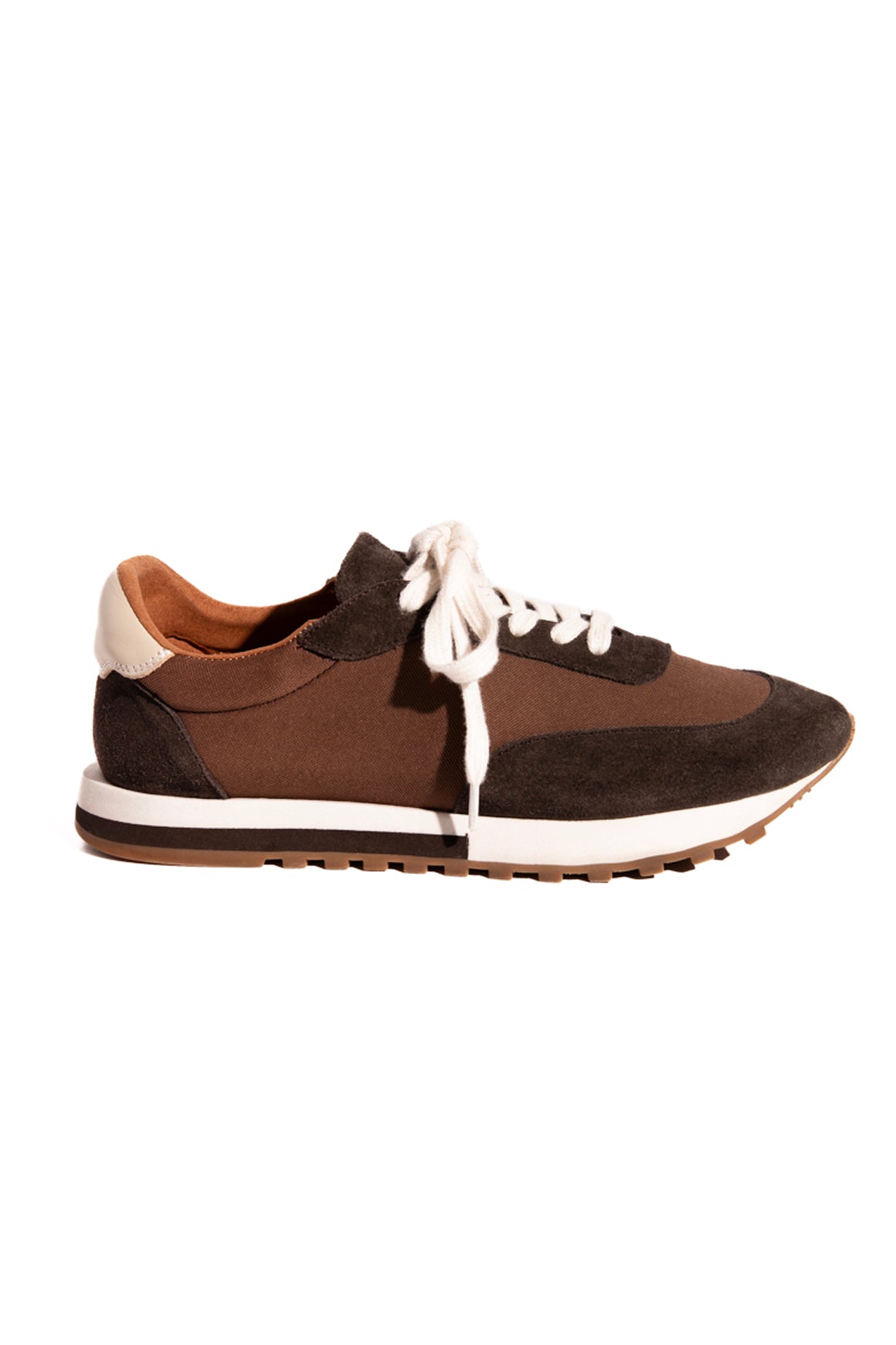 THE ROW Brown Canvas & Suede Sneakers (Sz. 8)
